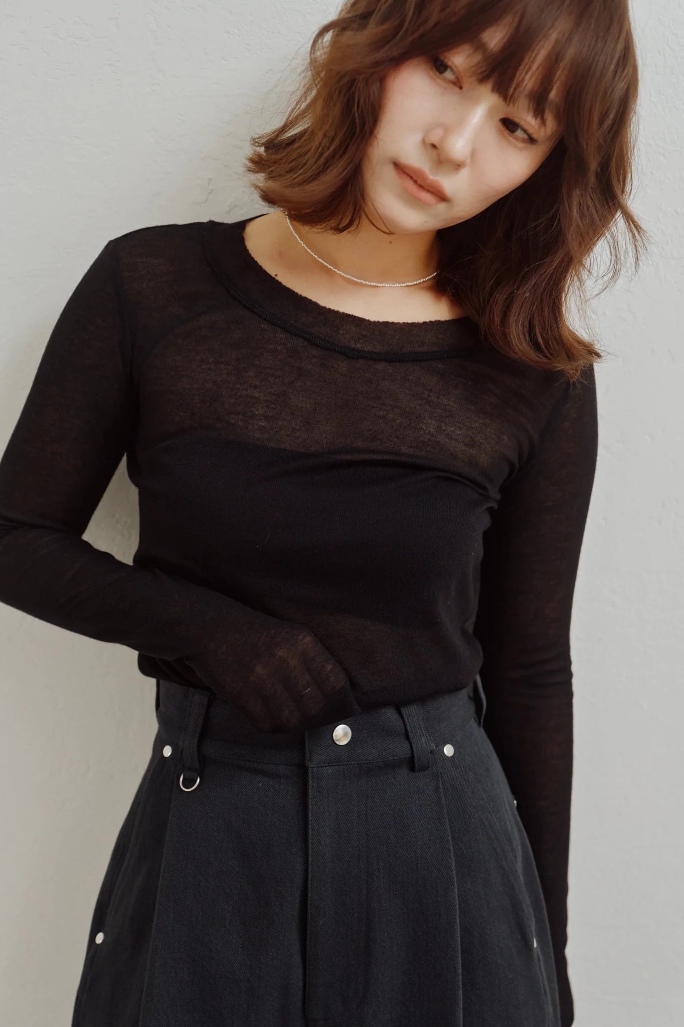 【Hella 2026 FALLWINTER COLLECTION】Modal Wool Sheer Top - Champdelarose