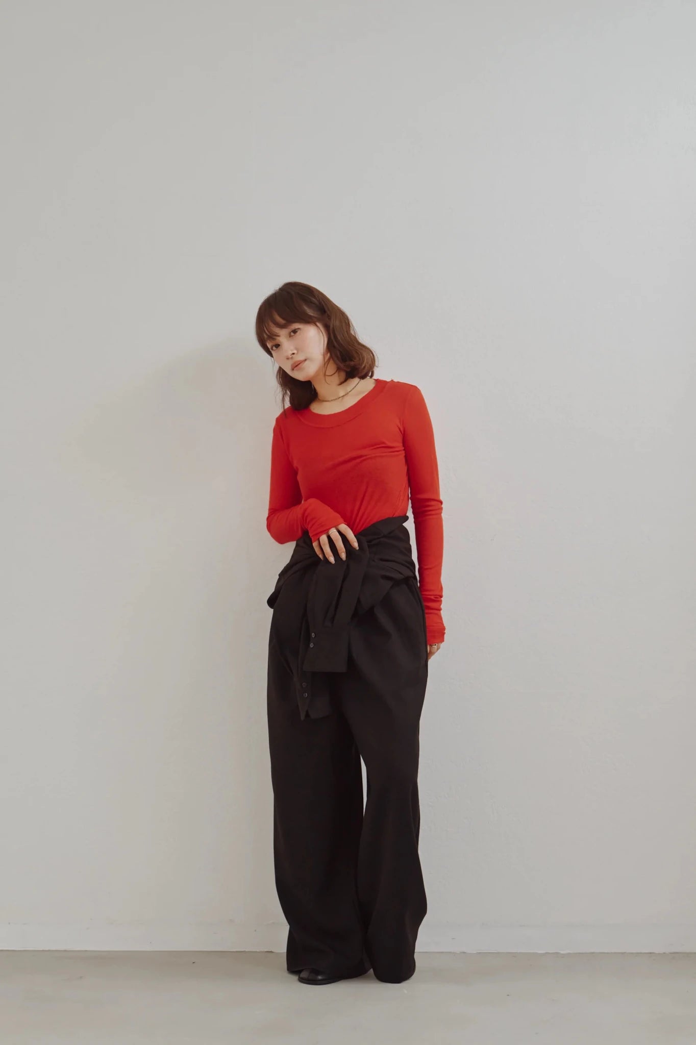 【Hella 2026 FALLWINTER COLLECTION】Modal Wool Sheer Top - Champdelarose