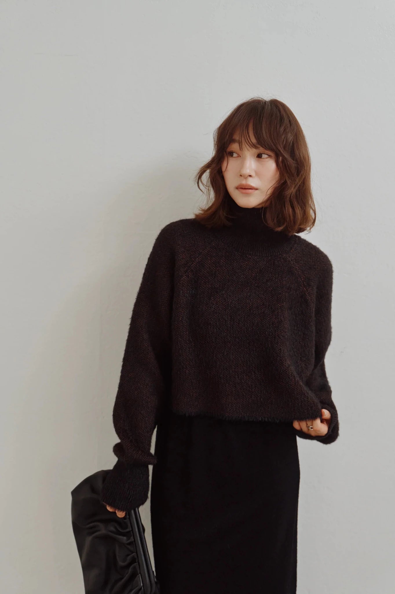 【Hella 2026 FALLWINTER COLLECTION】Shaggy High Neck Knit Top - Champdelarose
