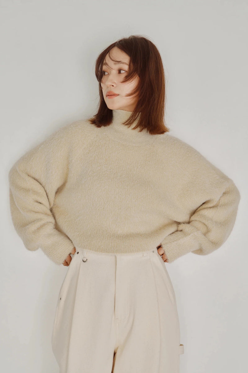 【Hella 2026 FALLWINTER COLLECTION】Shaggy High Neck Knit Top - Champdelarose