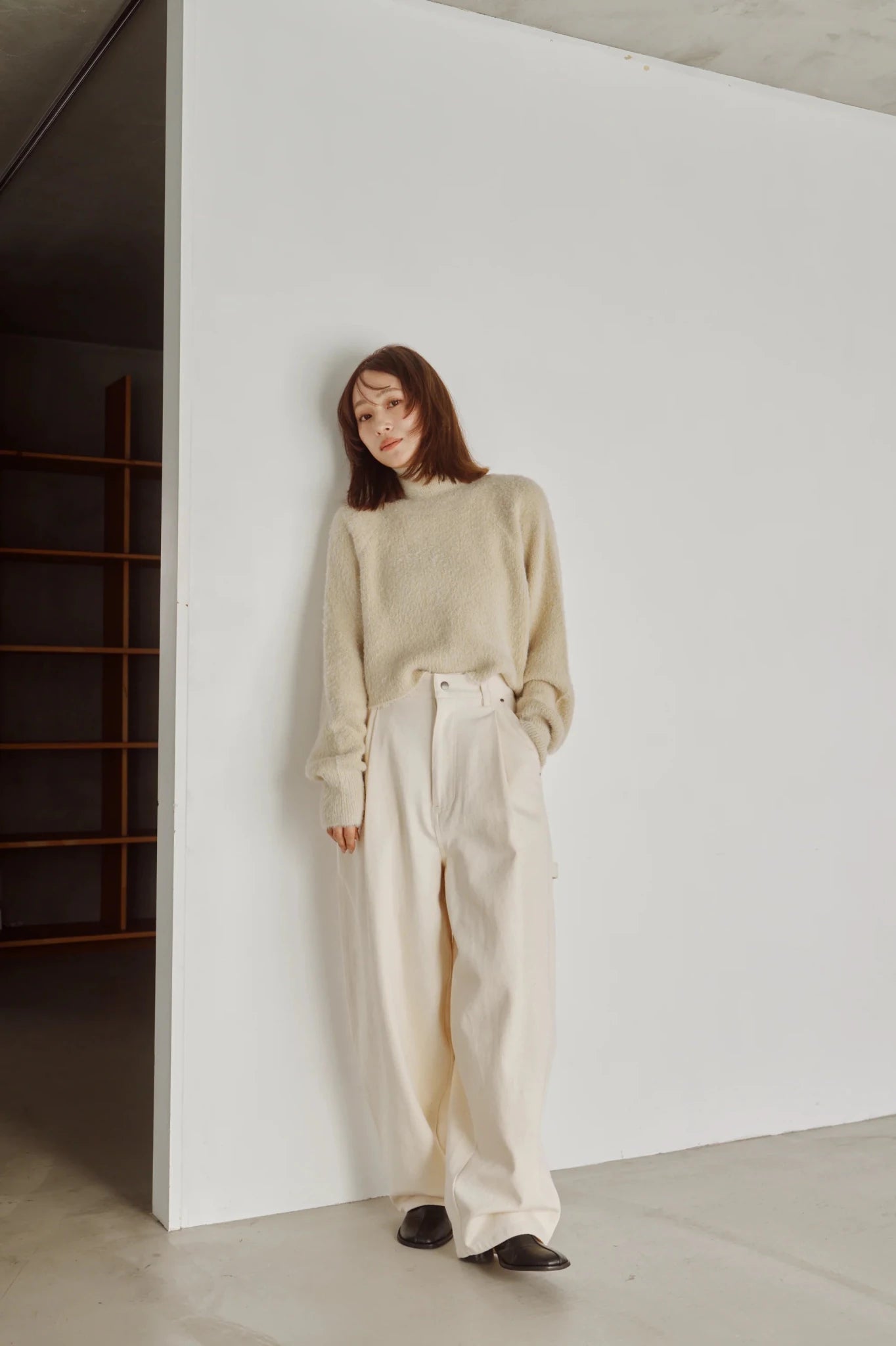 【Hella 2026 FALLWINTER COLLECTION】Shaggy High Neck Knit Top - Champdelarose