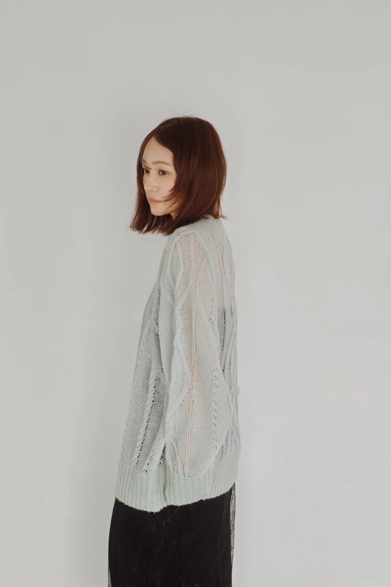 【Hella 2026 FALLWINTER COLLECTION】Sheer Cable Knit Top - Champdelarose