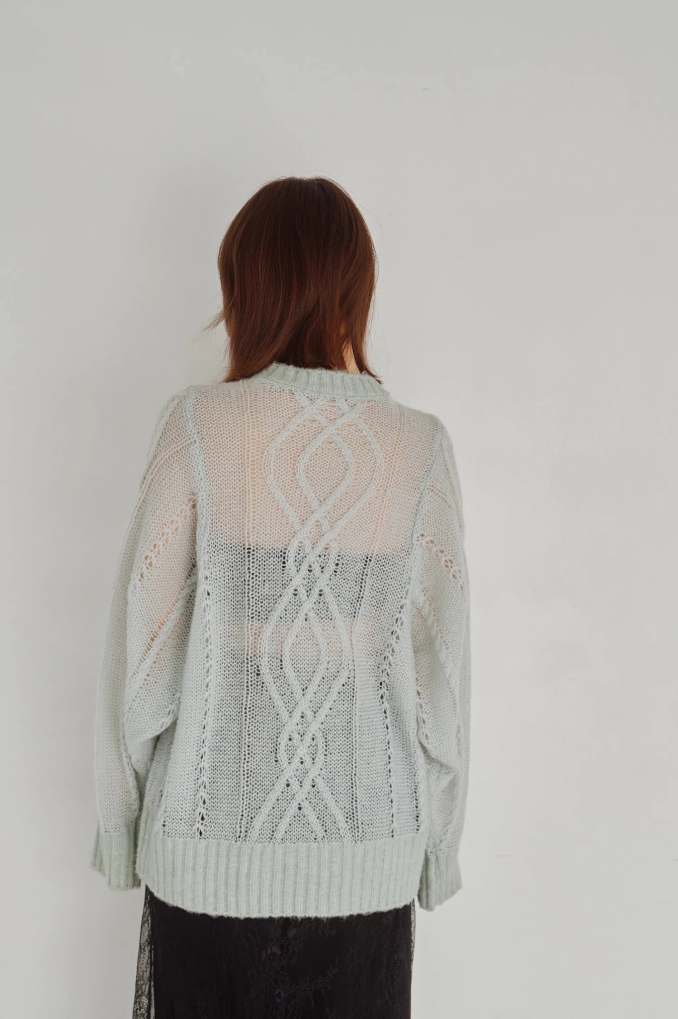 【Hella 2026 FALLWINTER COLLECTION】Sheer Cable Knit Top - Champdelarose