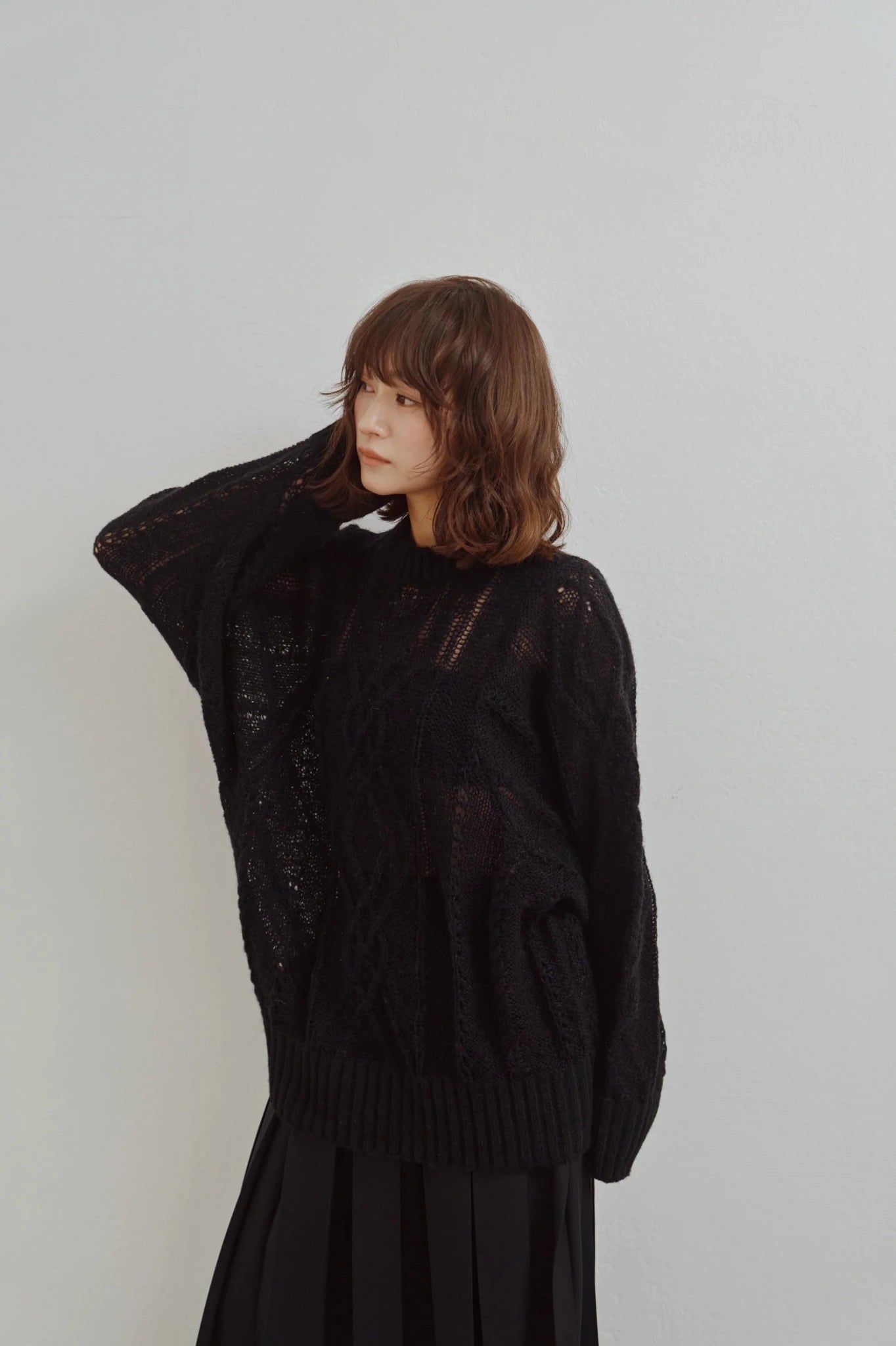 【Hella 2026 FALLWINTER COLLECTION】Sheer Cable Knit Top - Champdelarose