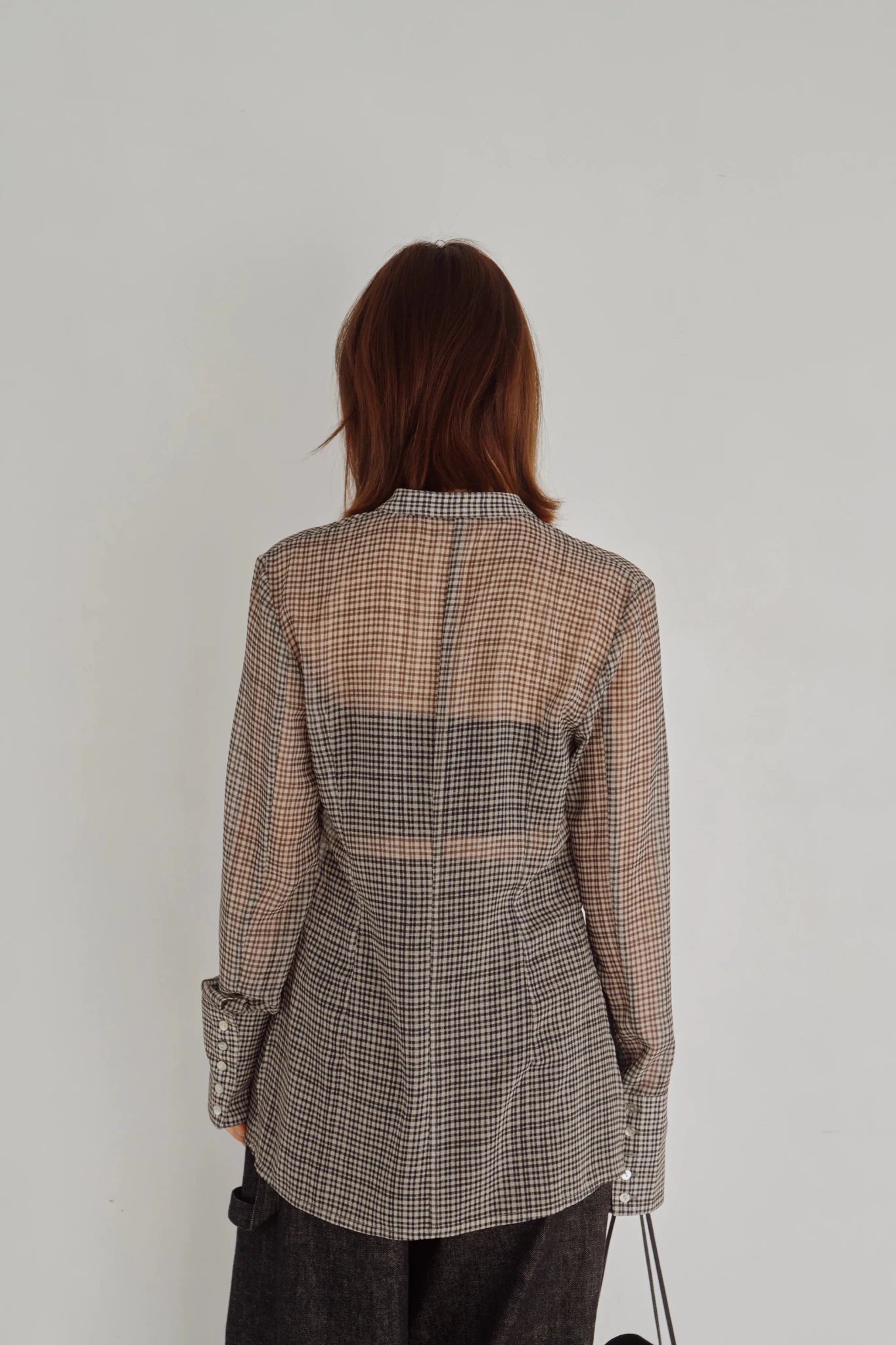 【Hella 2026 FALLWINTER COLLECTION】Sheer Check Slim Shirt - Champdelarose