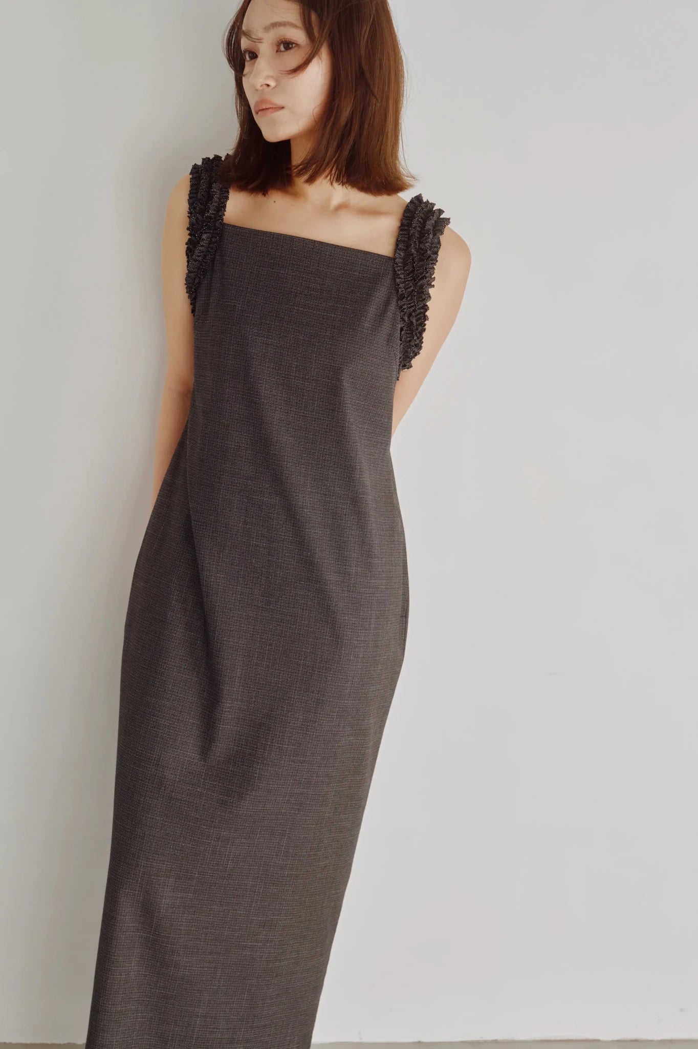 【Hella 2026 FALLWINTER COLLECTION】Tweed Frill Column Dress - Champdelarose