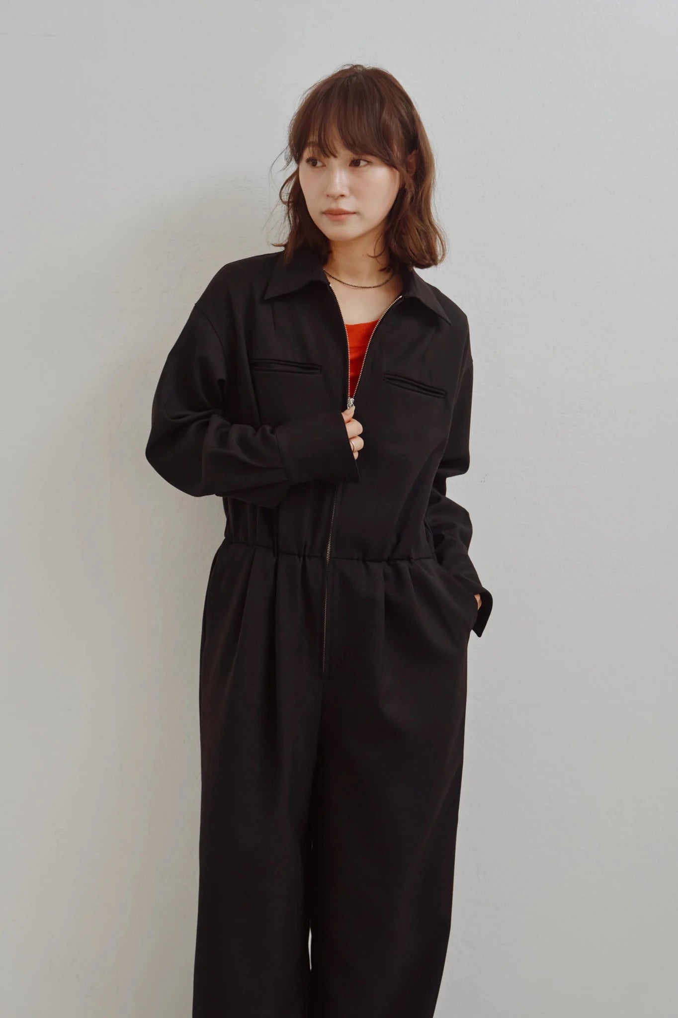 【Hella 2026 FALLWINTER COLLECTION】Zip Front Jumpsuit - Champdelarose