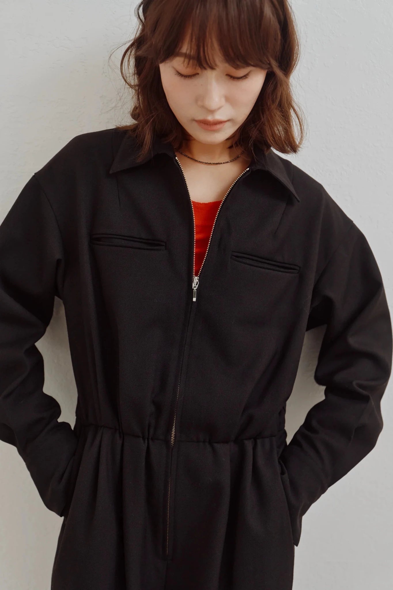 【Hella 2026 FALLWINTER COLLECTION】Zip Front Jumpsuit - Champdelarose