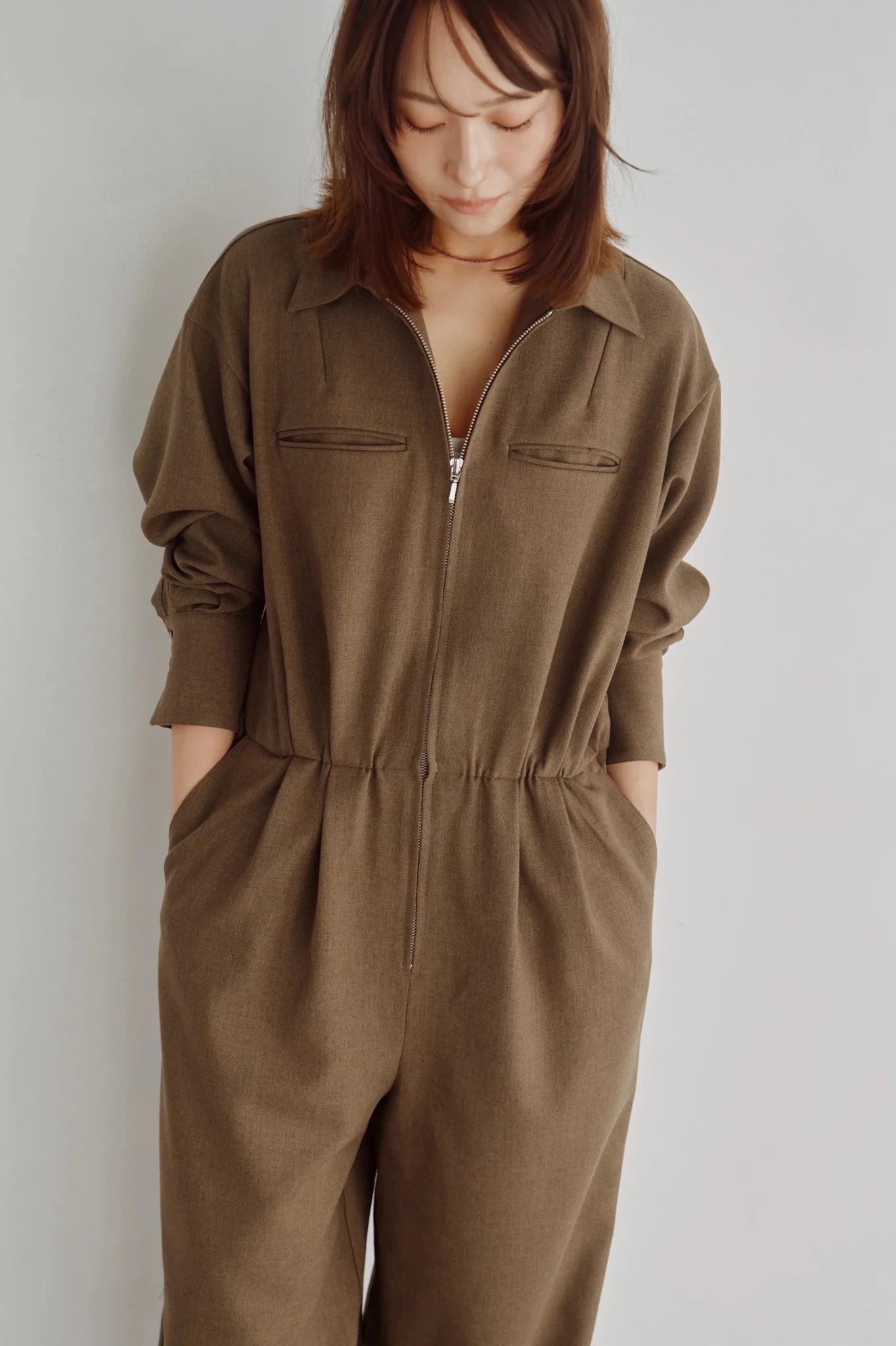 【Hella 2026 FALLWINTER COLLECTION】Zip Front Jumpsuit - Champdelarose