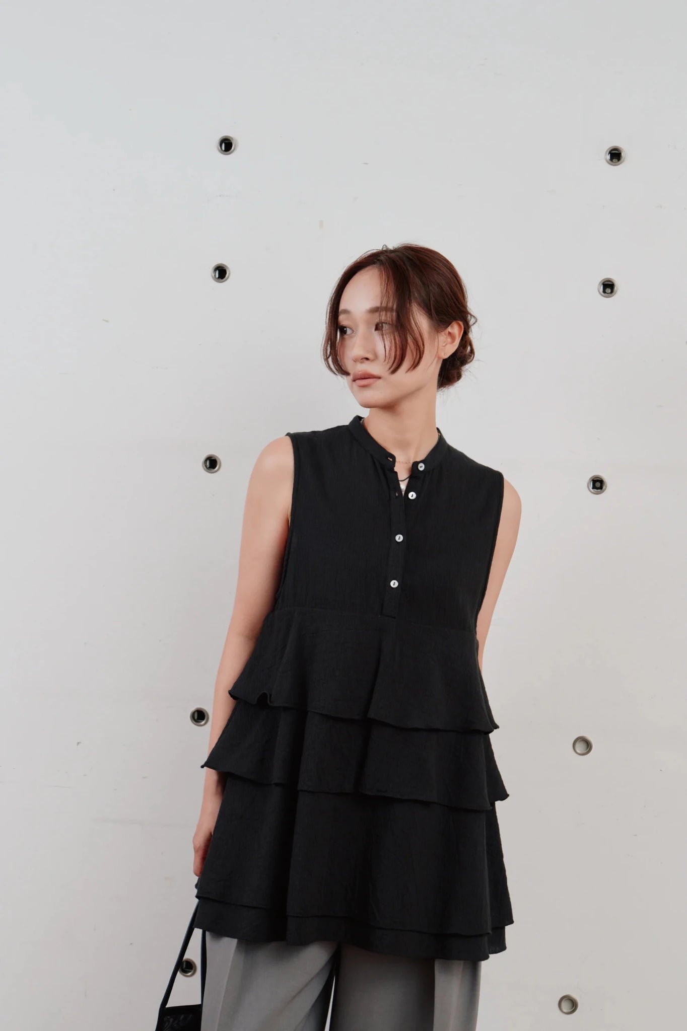 【Hella 2026 SPRING/SUMMER】cotton crepe layer top - Champdelarose