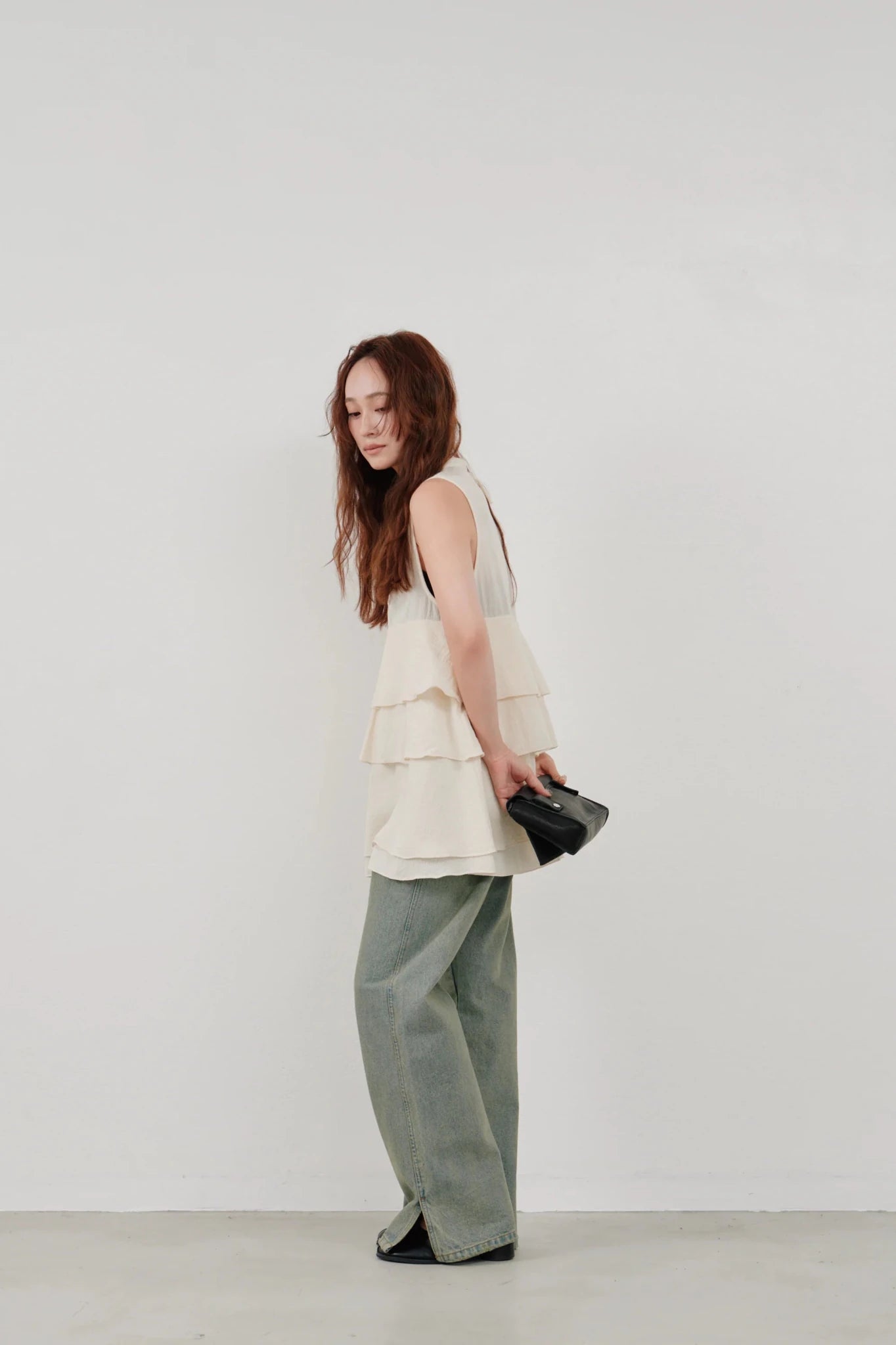 【Hella 2026 SPRING/SUMMER】cotton crepe layer top - Champdelarose