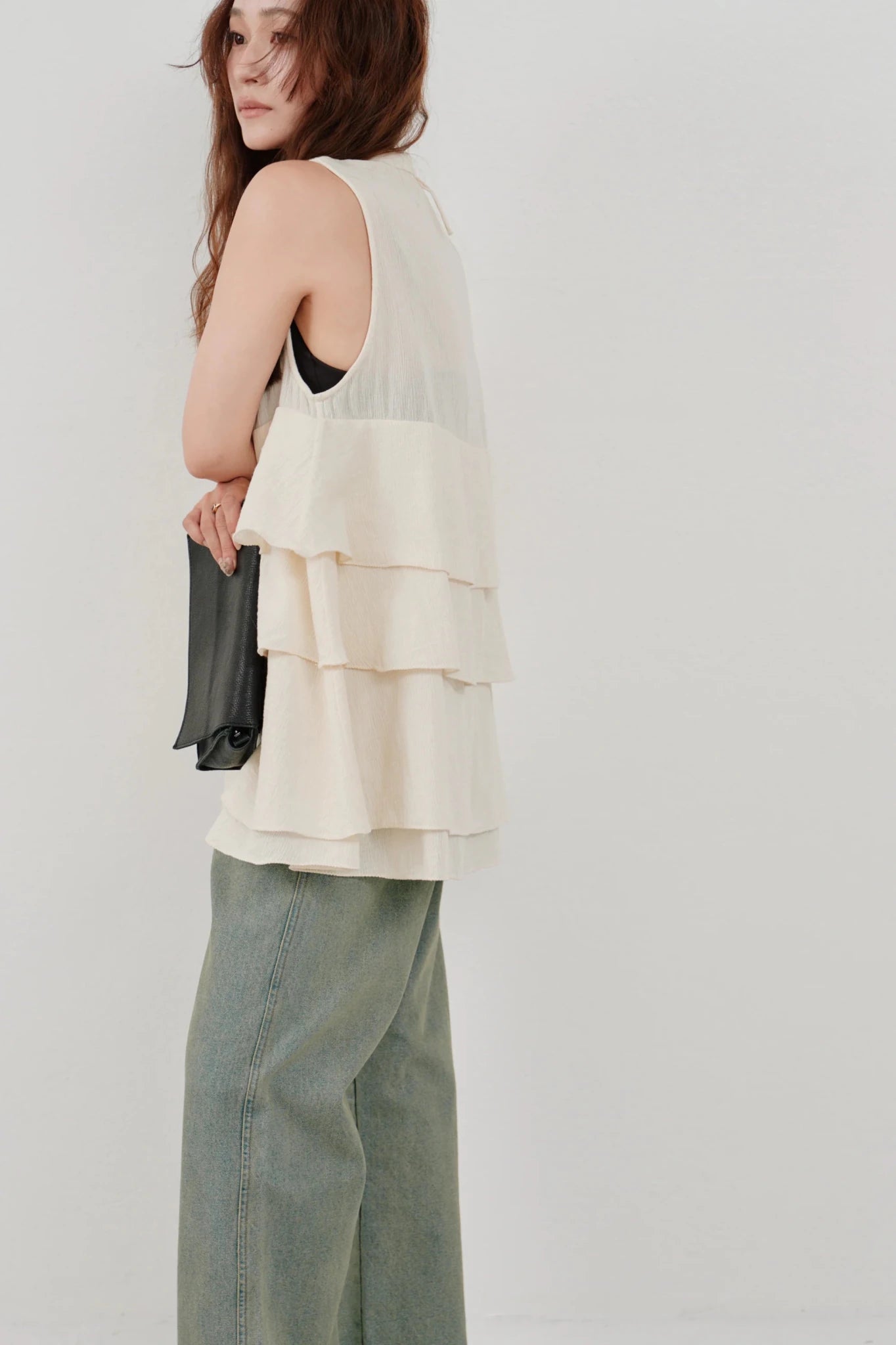 【Hella 2026 SPRING/SUMMER】cotton crepe layer top - Champdelarose