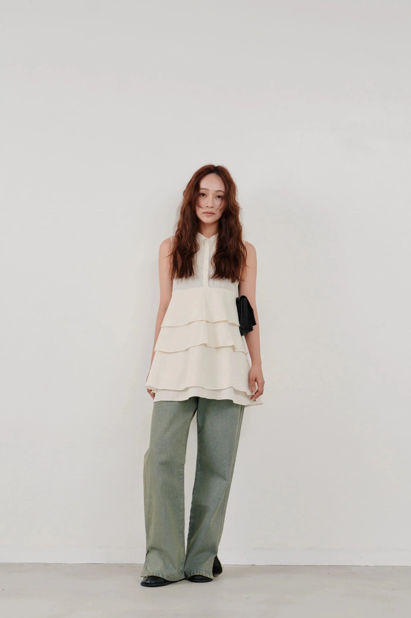 【Hella 2026 SPRING/SUMMER】cotton crepe layer top - Champdelarose