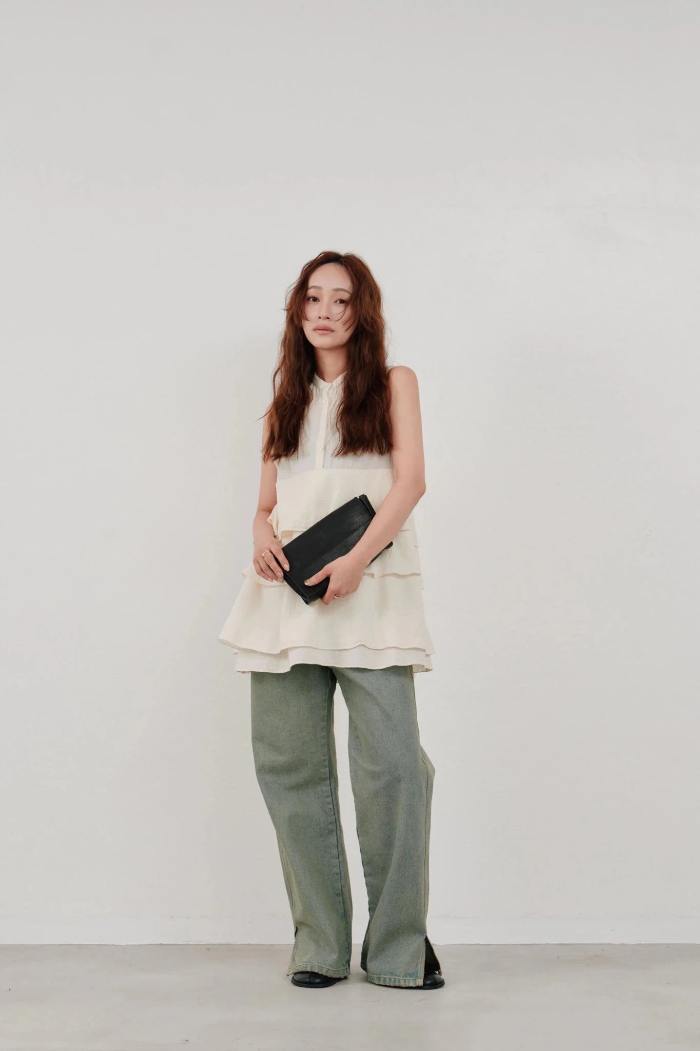 【Hella 2026 SPRING/SUMMER】cotton crepe layer top - Champdelarose