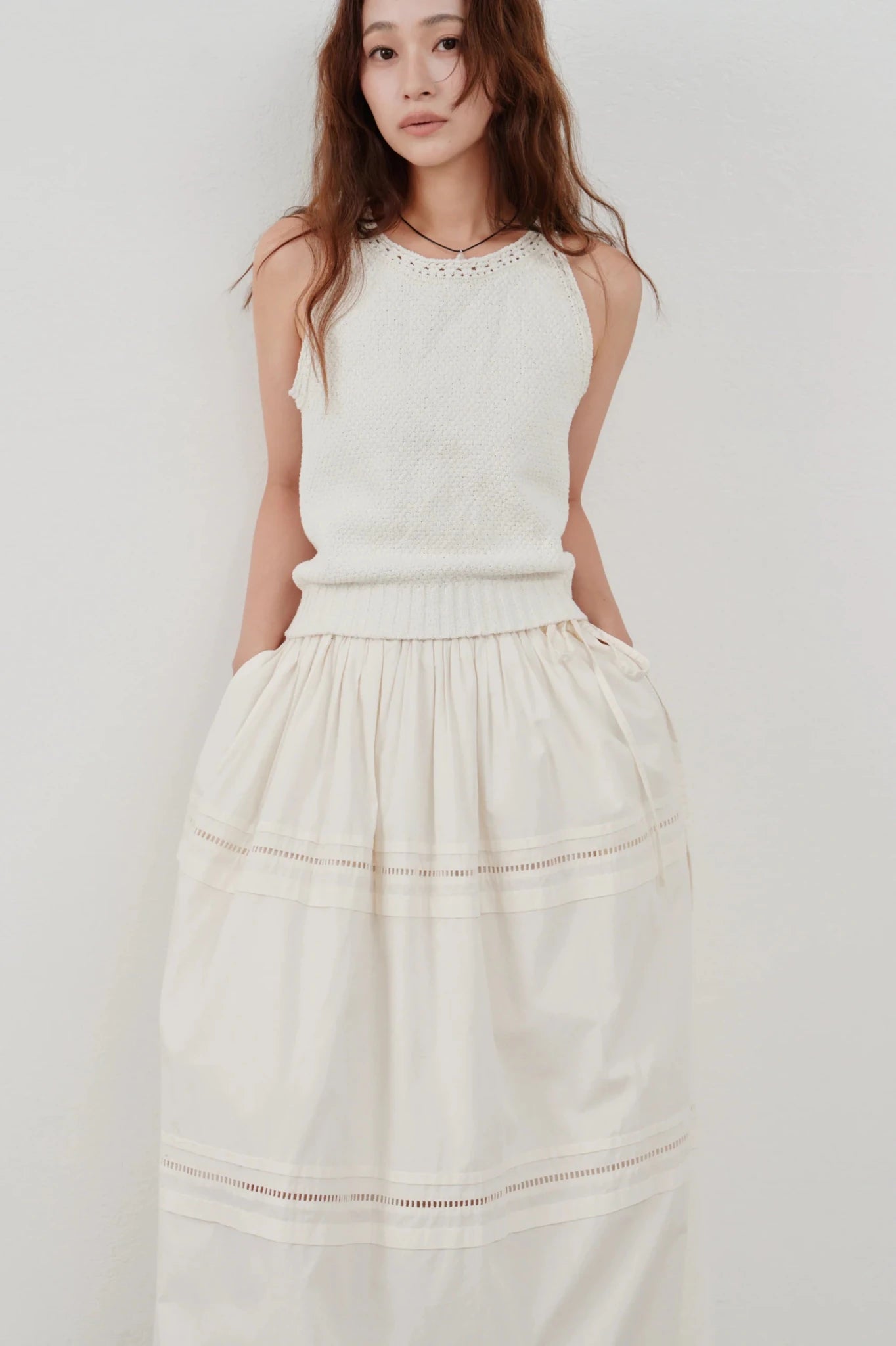【Hella 2026 SPRING/SUMMER】crochet edging knit top - Champdelarose