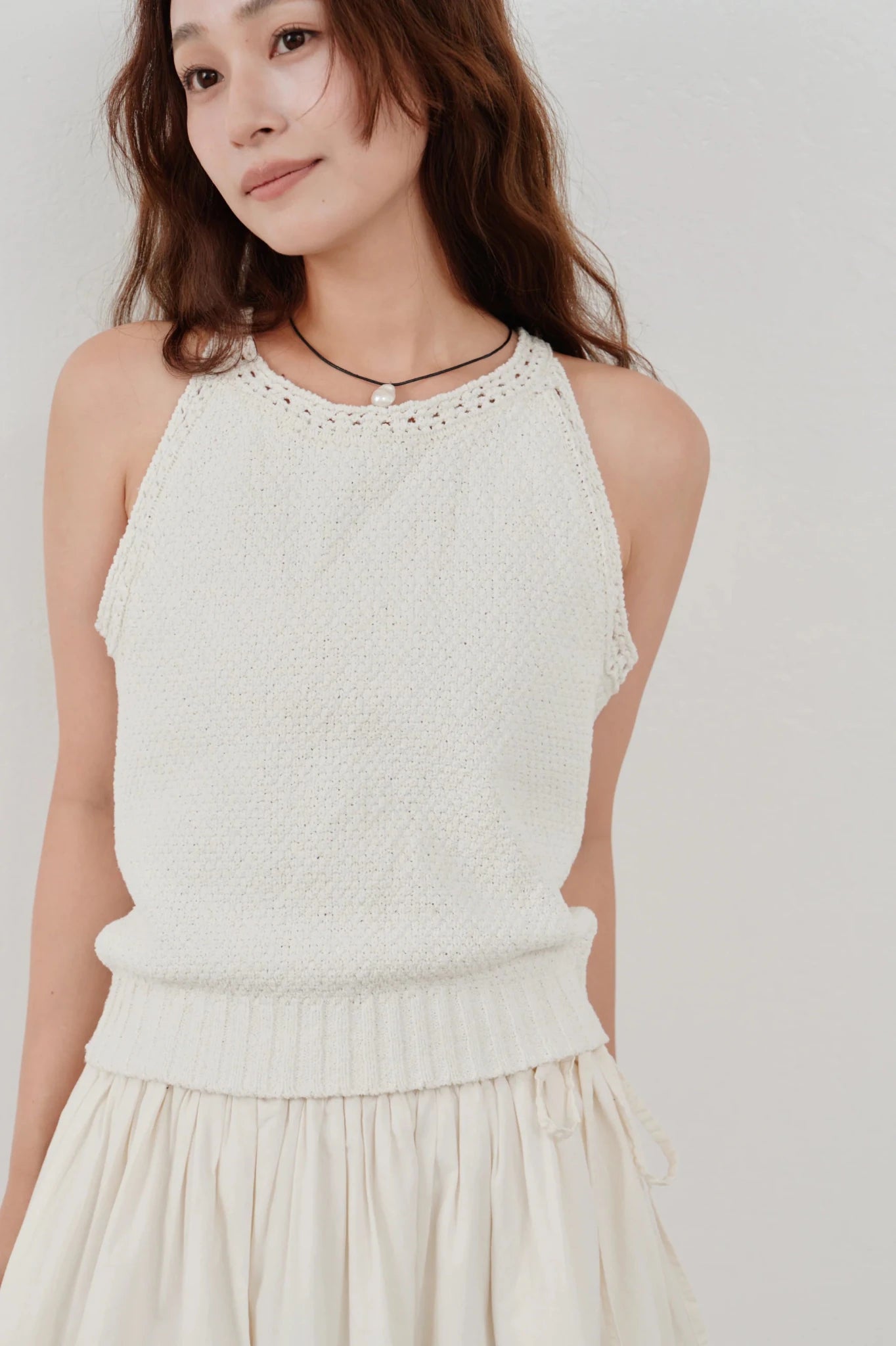 【Hella 2026 SPRING/SUMMER】crochet edging knit top - Champdelarose