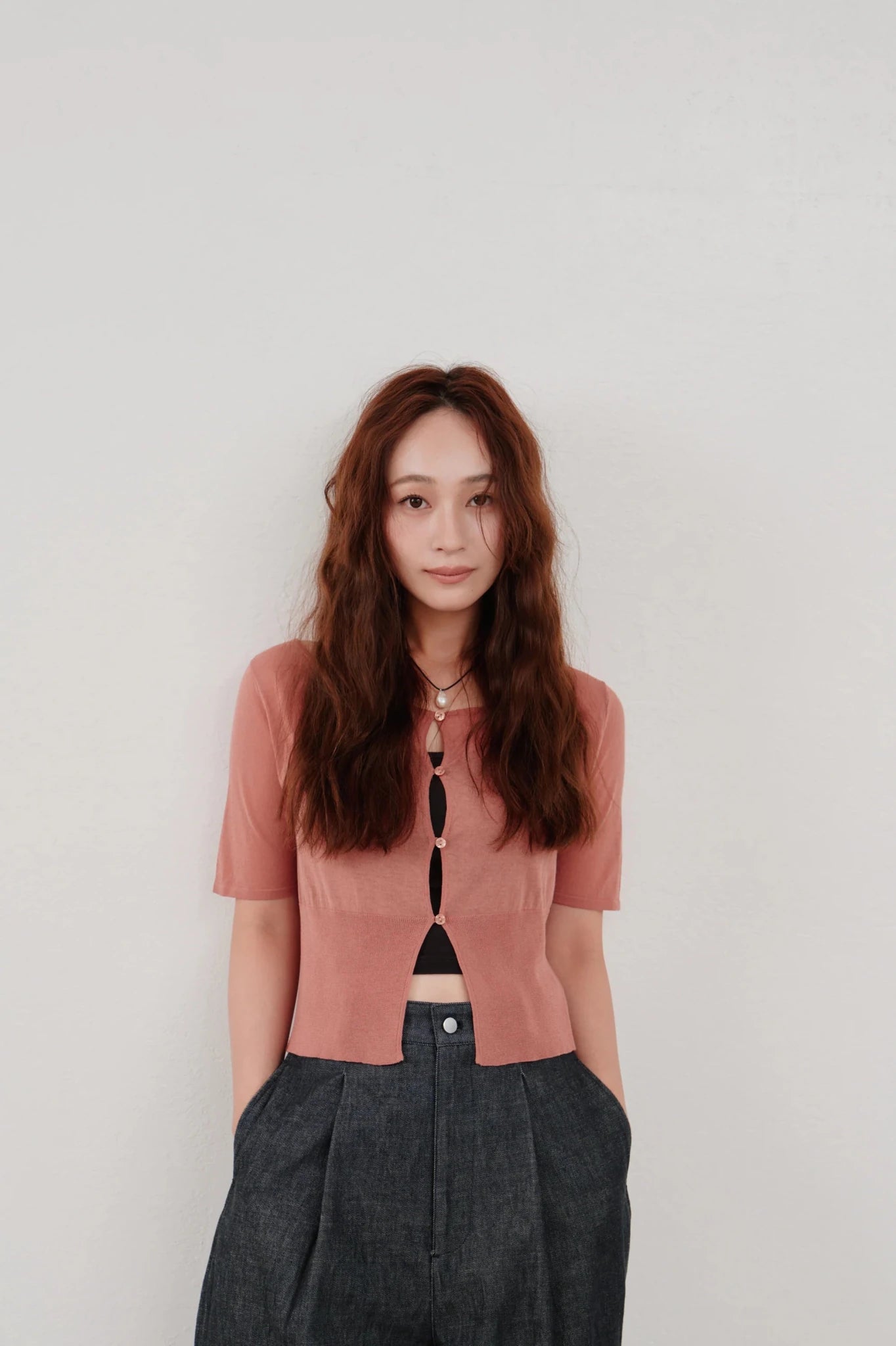 【Hella 2026 SPRING/SUMMER】cropped sheer knit cardigan - Champdelarose