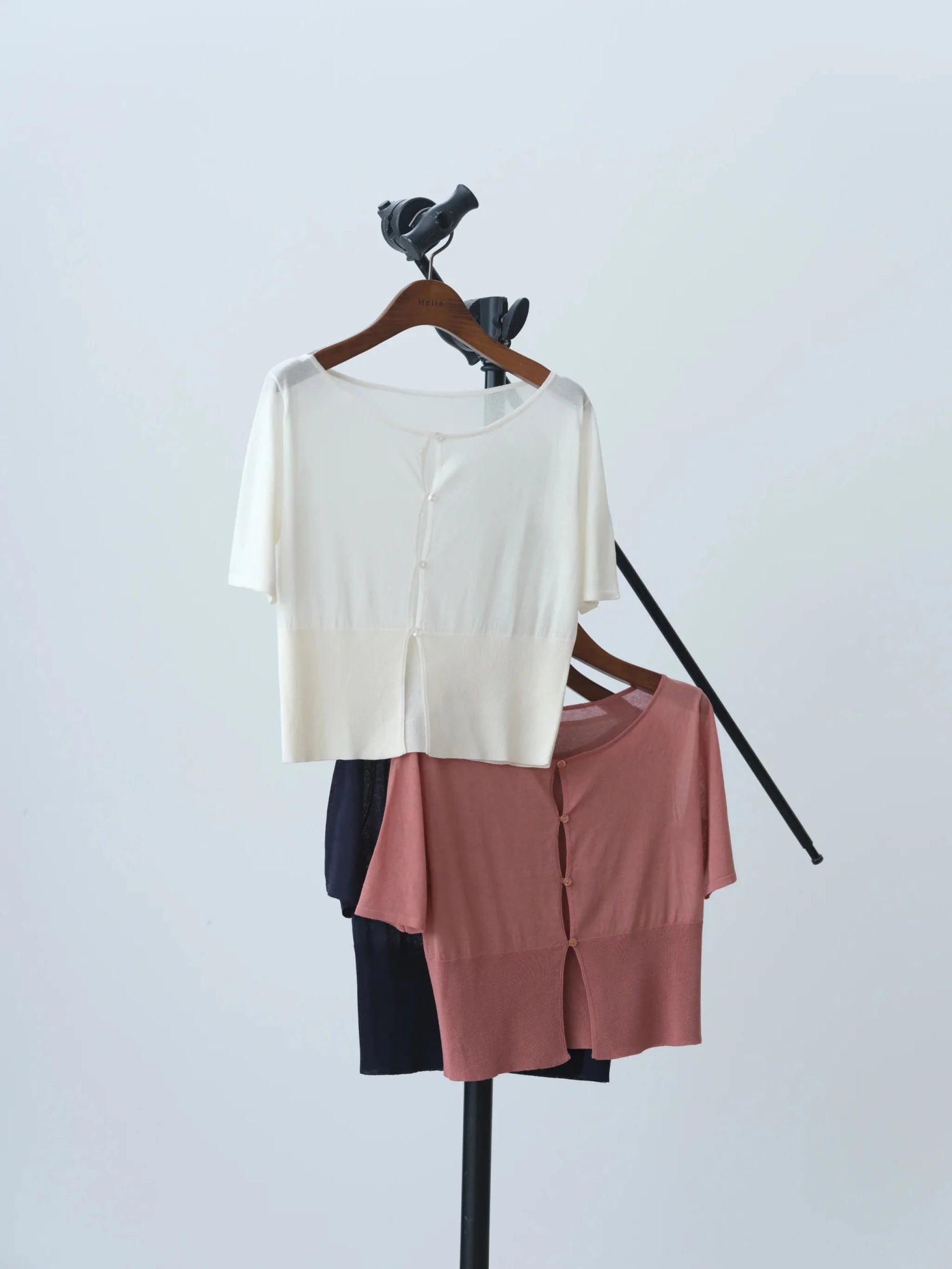 【Hella 2026 SPRING/SUMMER】cropped sheer knit cardigan - Champdelarose