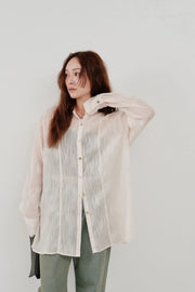 【Hella 2026 SPRING/SUMMER】cut jacquard long shirt - Champdelarose