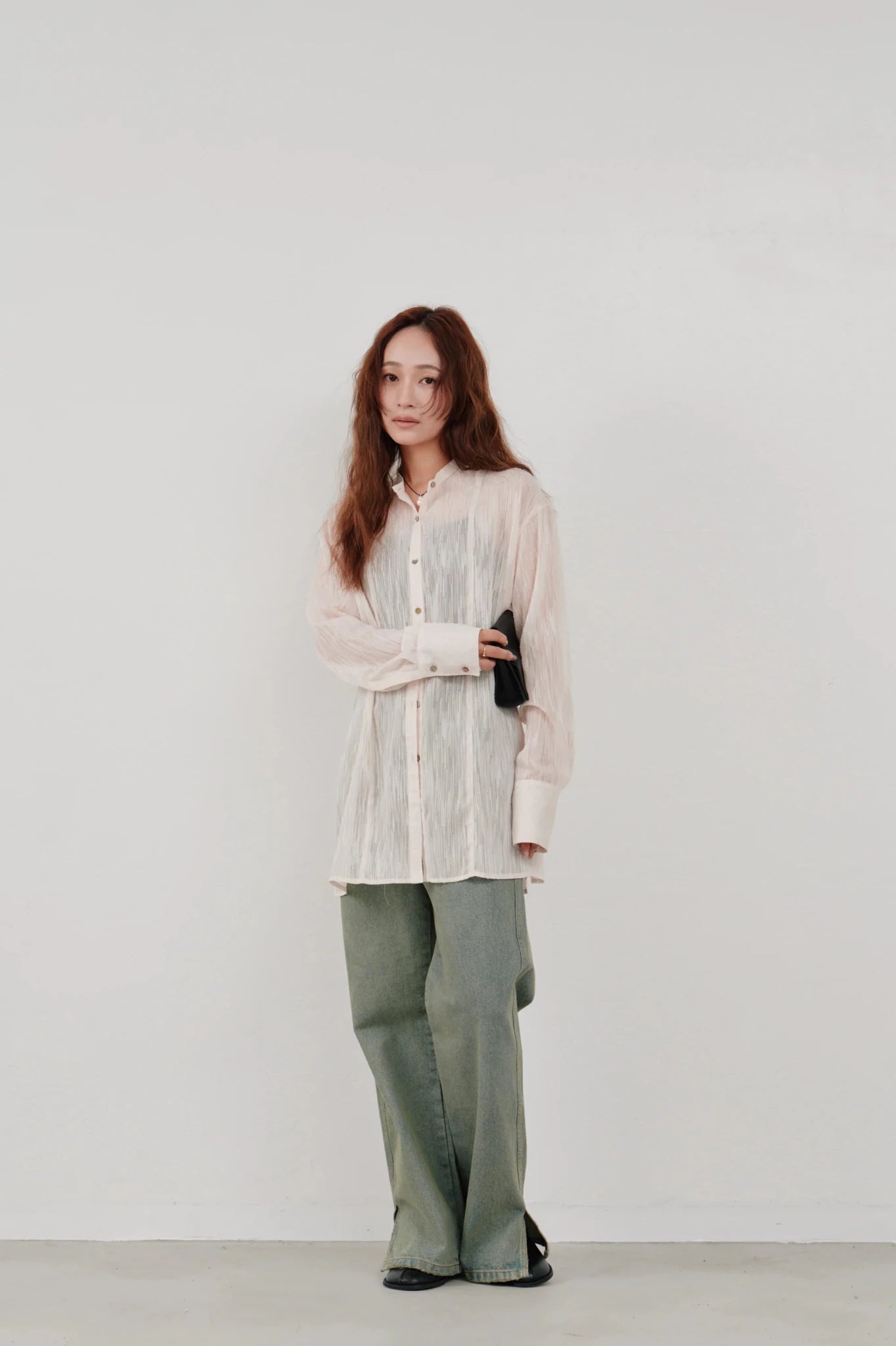 【Hella 2026 SPRING/SUMMER】cut jacquard long shirt - Champdelarose