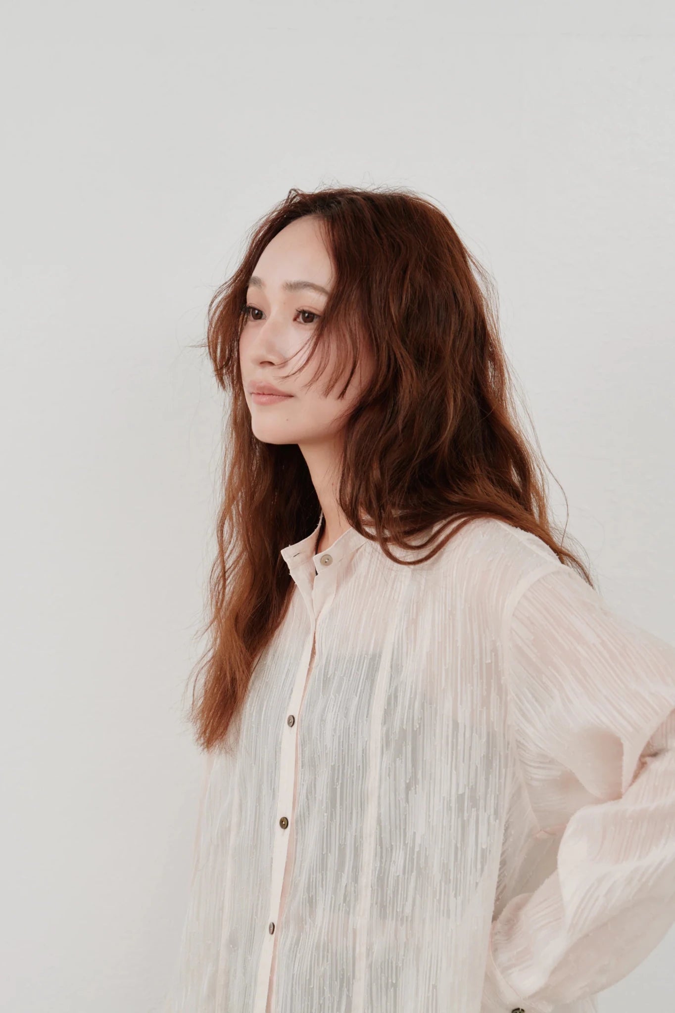 【Hella 2026 SPRING/SUMMER】cut jacquard long shirt - Champdelarose