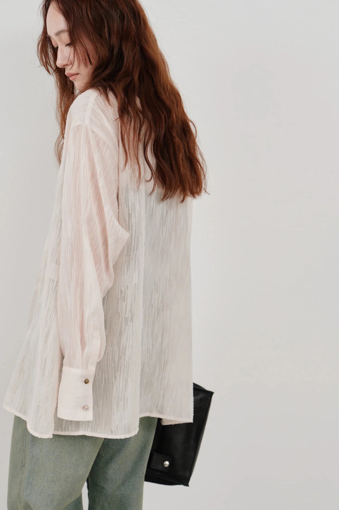 【Hella 2026 SPRING/SUMMER】cut jacquard long shirt - Champdelarose