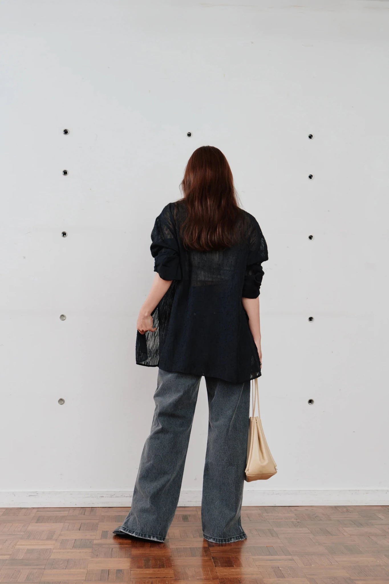 【Hella 2026 SPRING/SUMMER】cut jacquard long shirt - Champdelarose