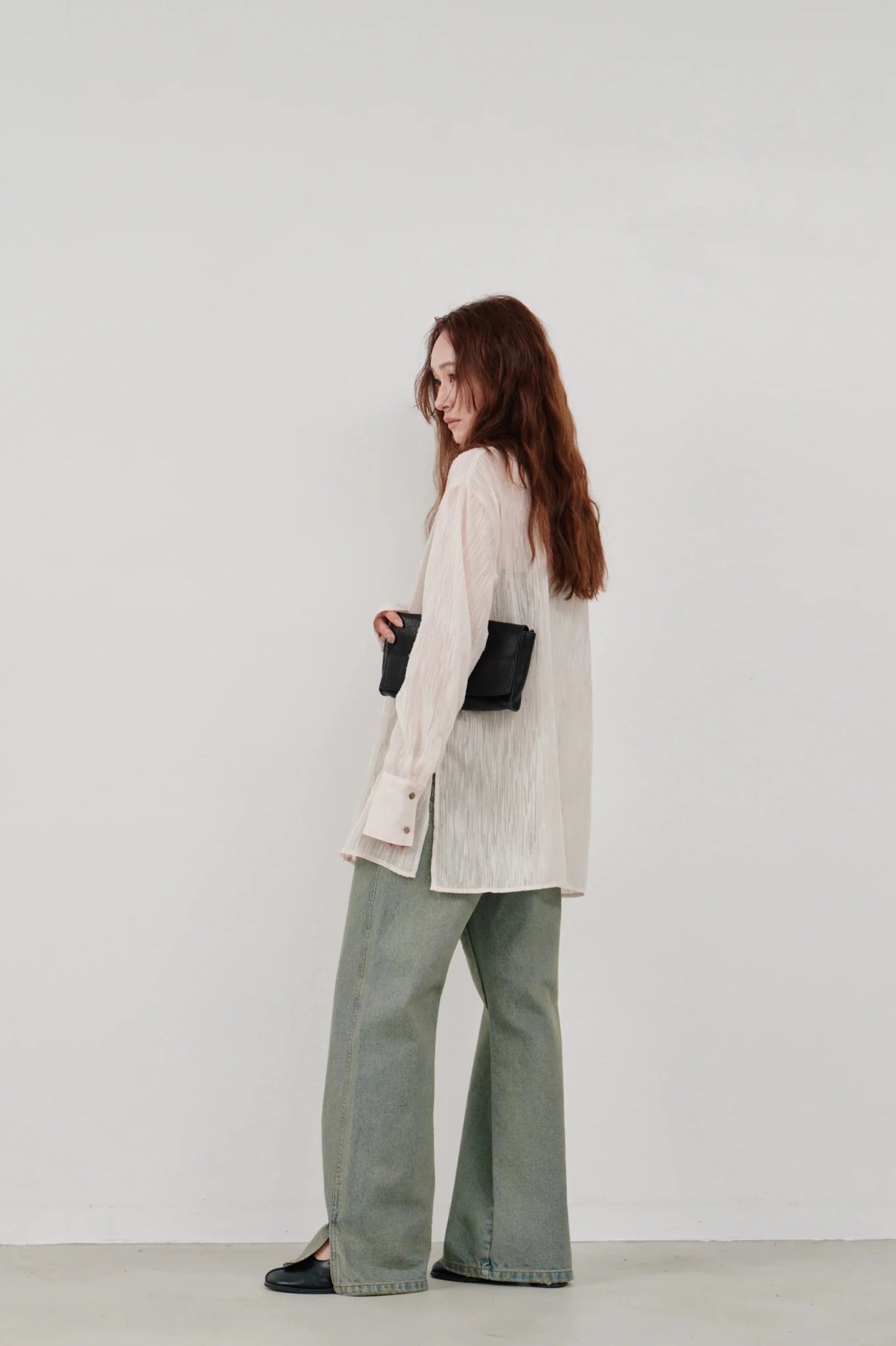 【Hella 2026 SPRING/SUMMER】cut jacquard long shirt - Champdelarose