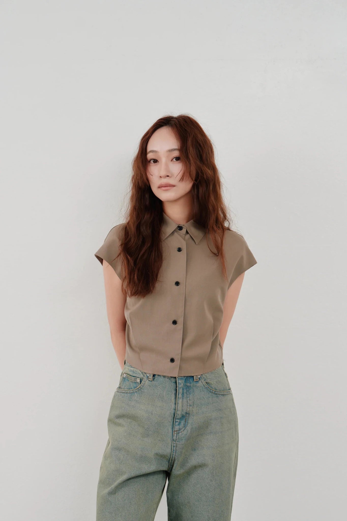 【Hella 2026 SPRING/SUMMER】cut off cropped shirt - Champdelarose