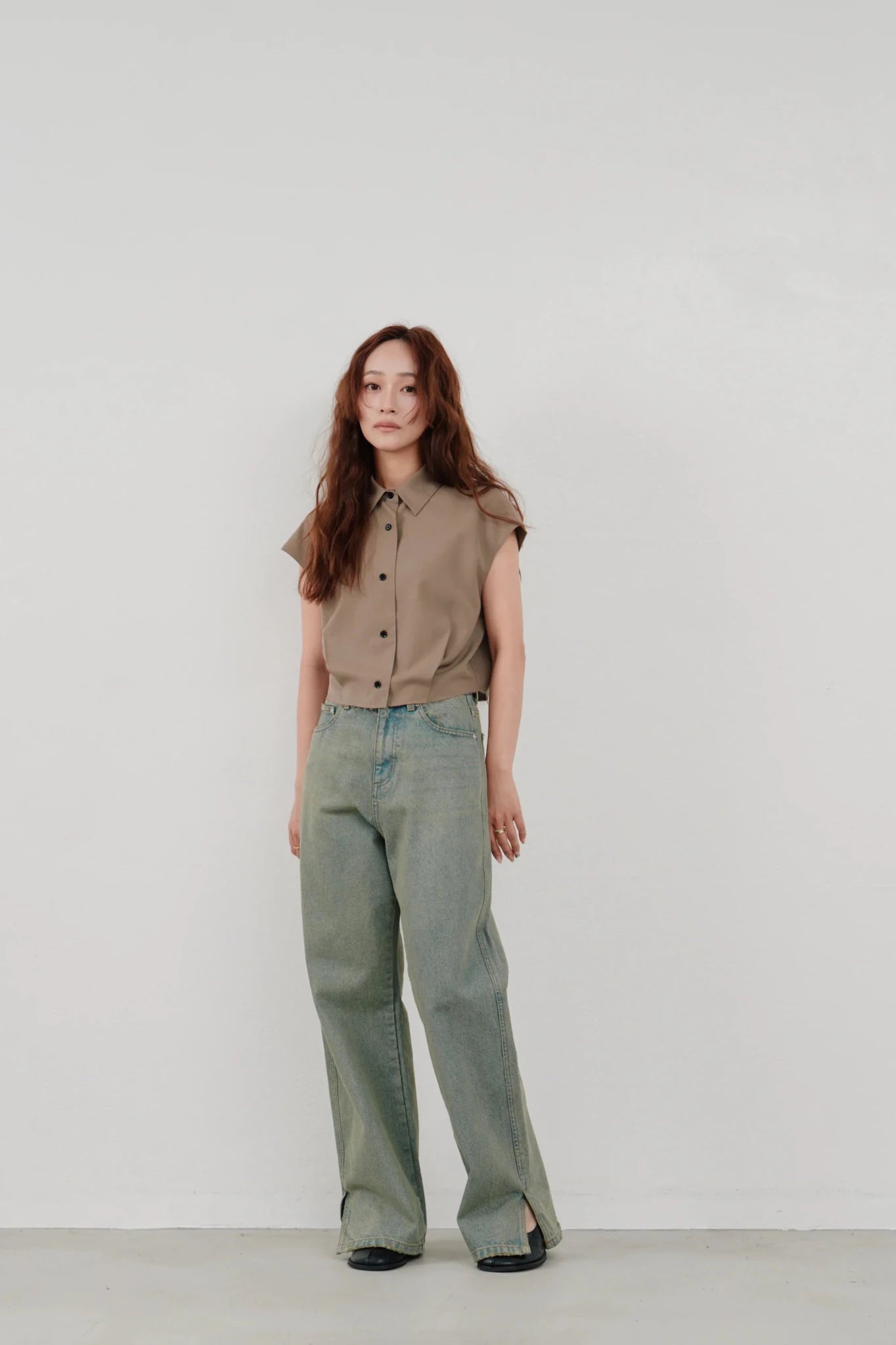 【Hella 2026 SPRING/SUMMER】cut off cropped shirt - Champdelarose