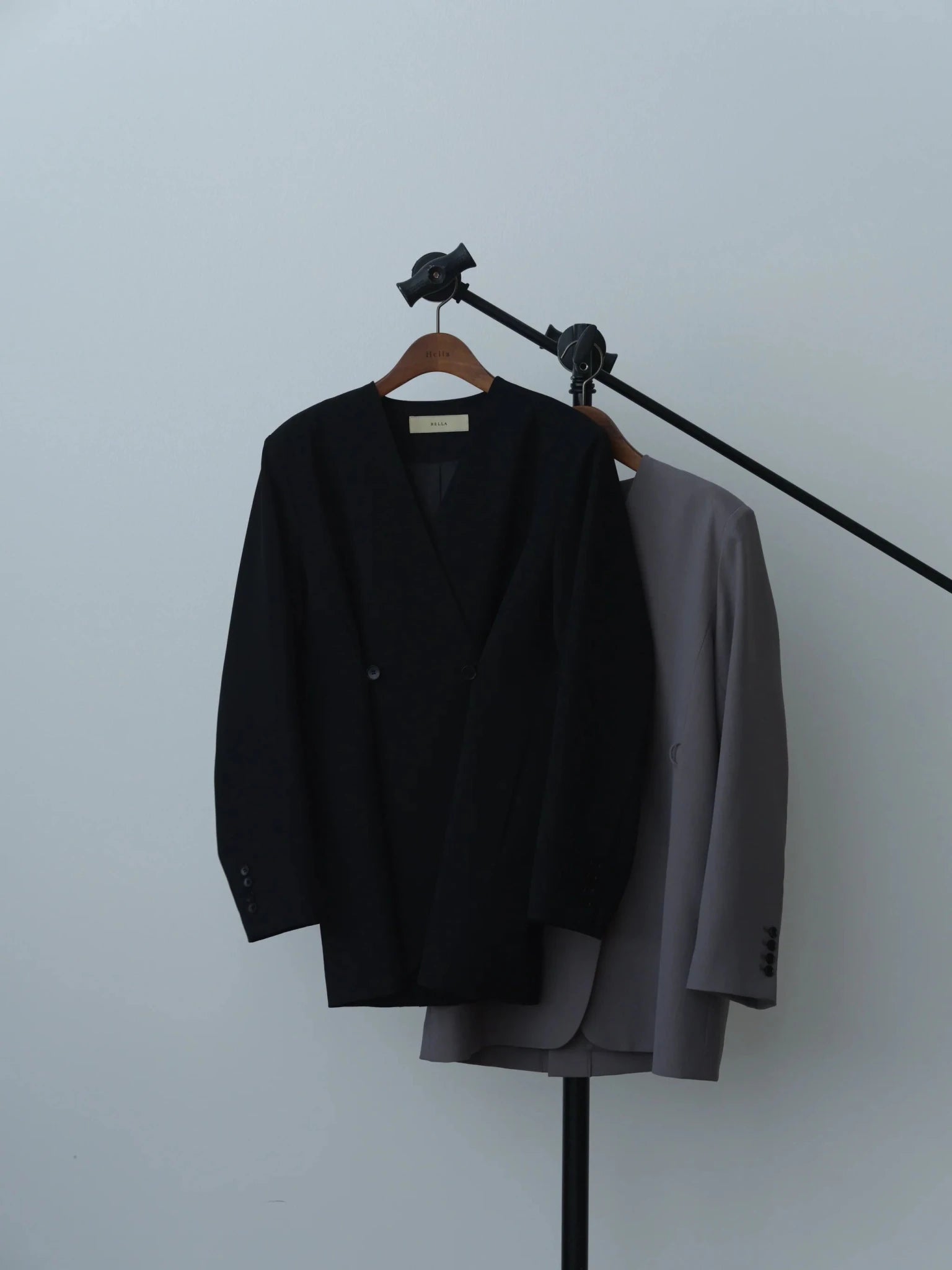 【Hella 2026 SPRING/SUMMER】double button no collar jacket - Champdelarose