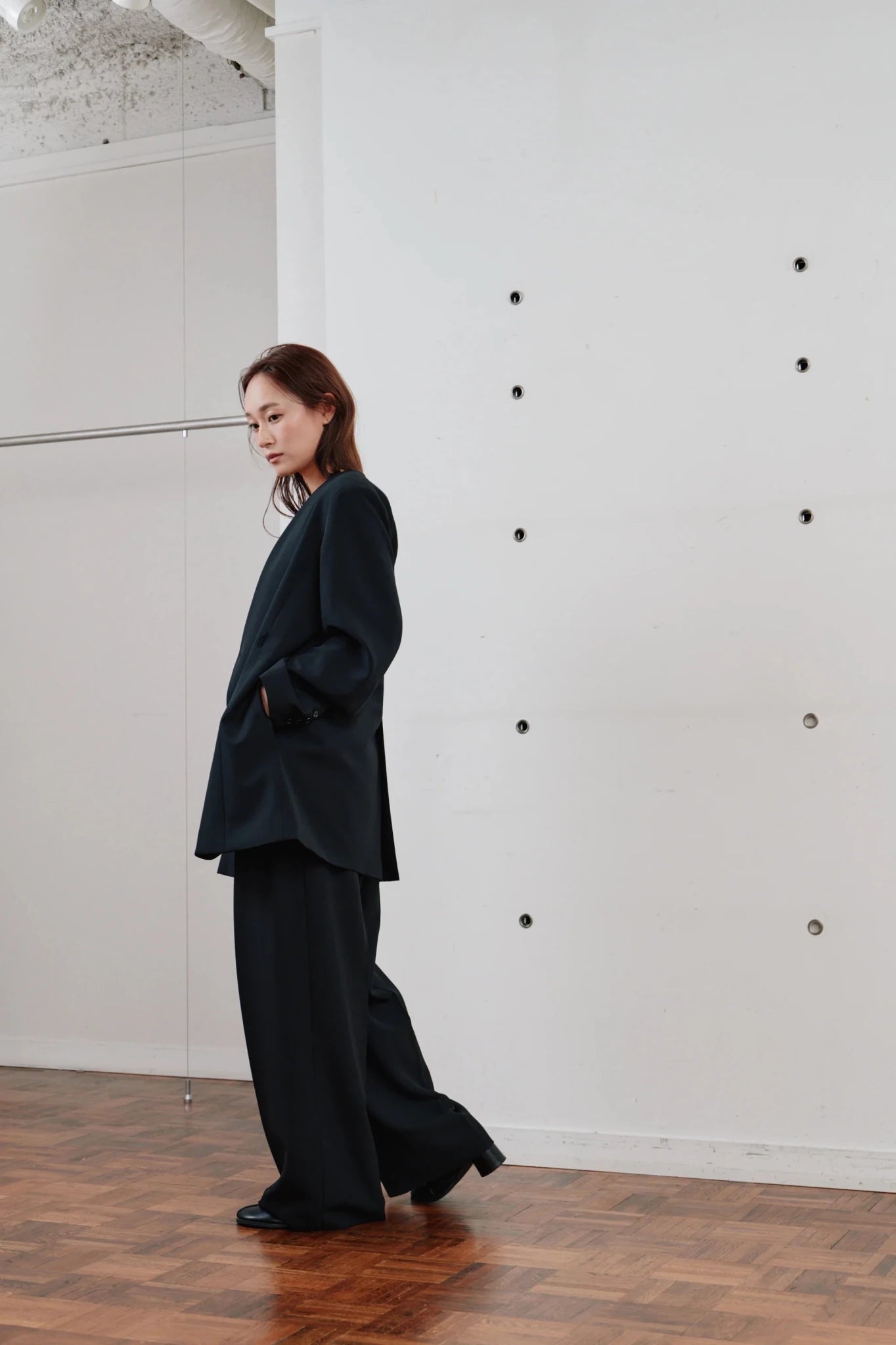 【Hella 2026 SPRING/SUMMER】double button no collar jacket - Champdelarose