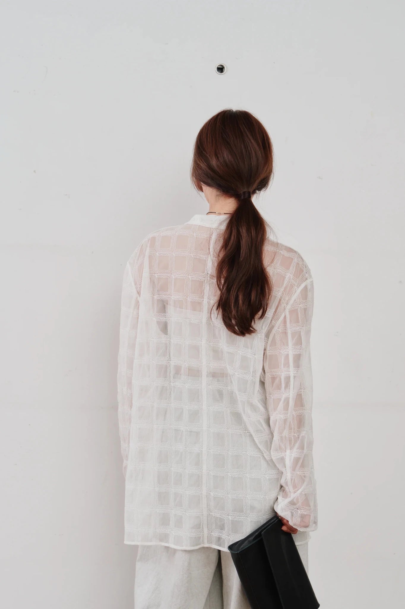【Hella 2026 SPRING/SUMMER】embroidery check sheer jacket - Champdelarose
