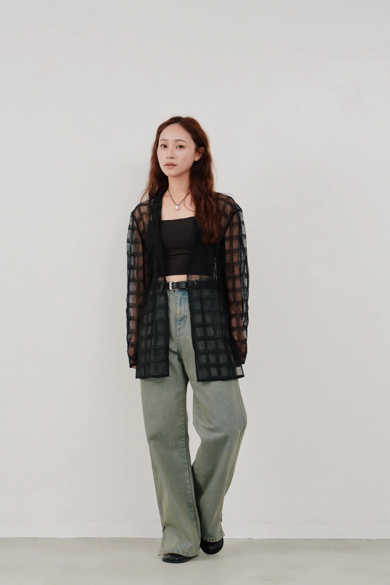 【Hella 2026 SPRING/SUMMER】embroidery check sheer jacket - Champdelarose