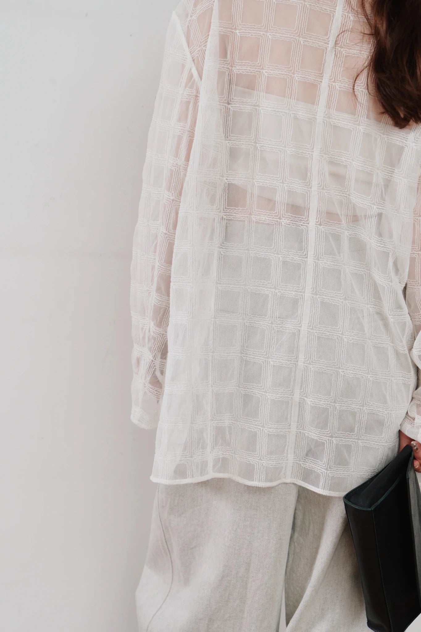【Hella 2026 SPRING/SUMMER】embroidery check sheer jacket - Champdelarose