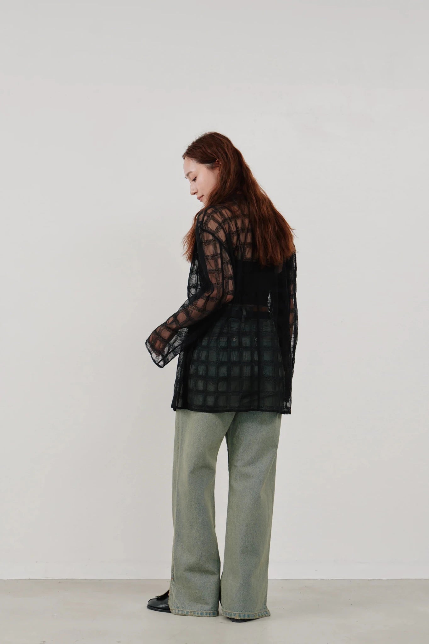【Hella 2026 SPRING/SUMMER】embroidery check sheer jacket - Champdelarose
