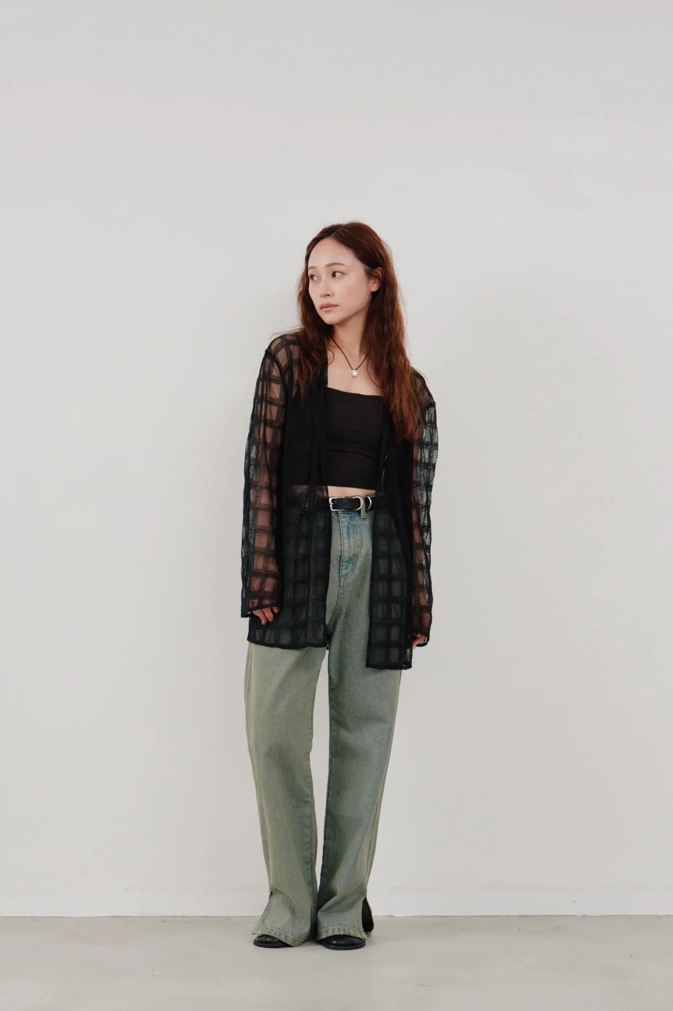【Hella 2026 SPRING/SUMMER】embroidery check sheer jacket - Champdelarose