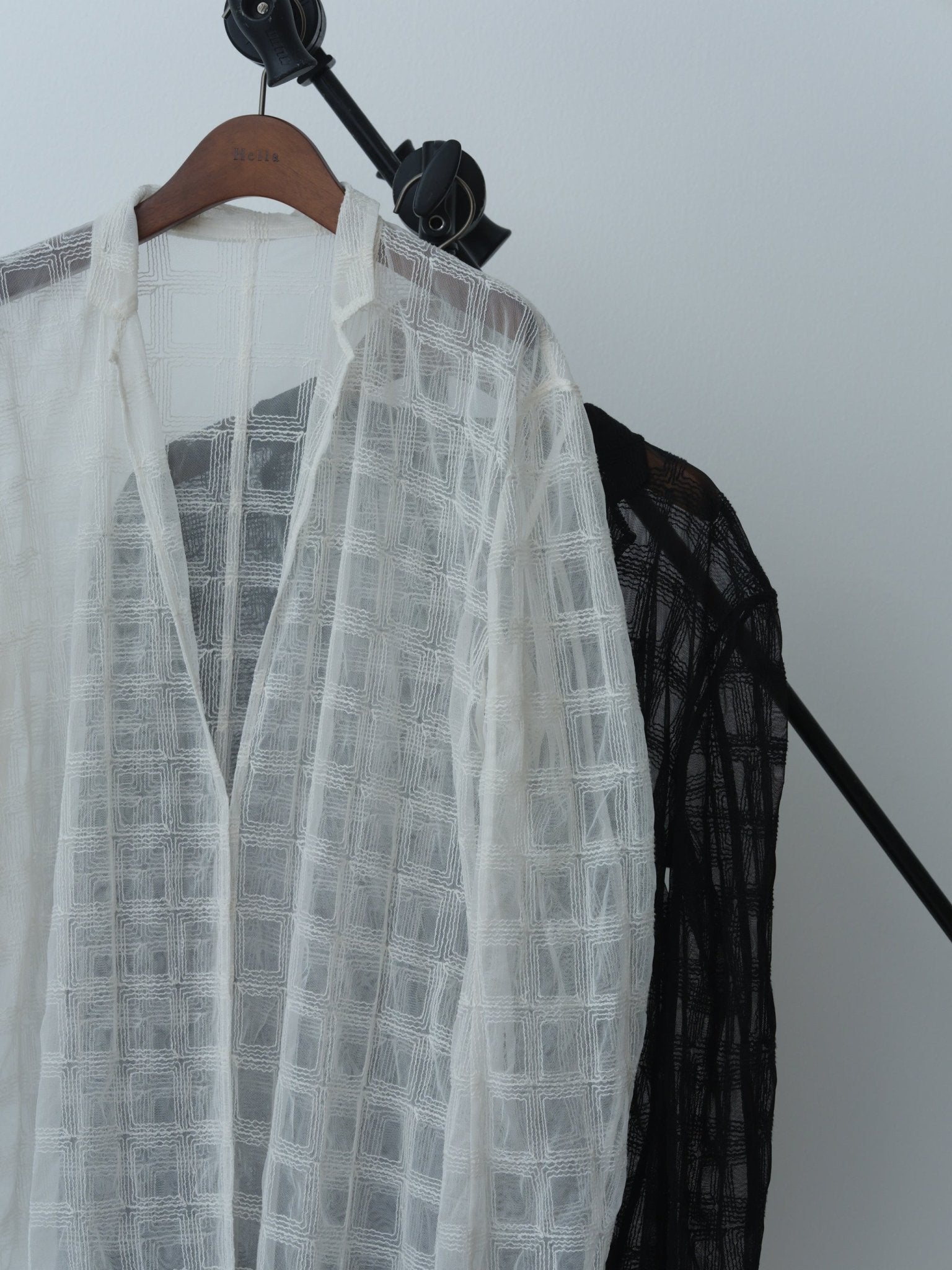 【Hella 2026 SPRING/SUMMER】embroidery check sheer jacket - Champdelarose