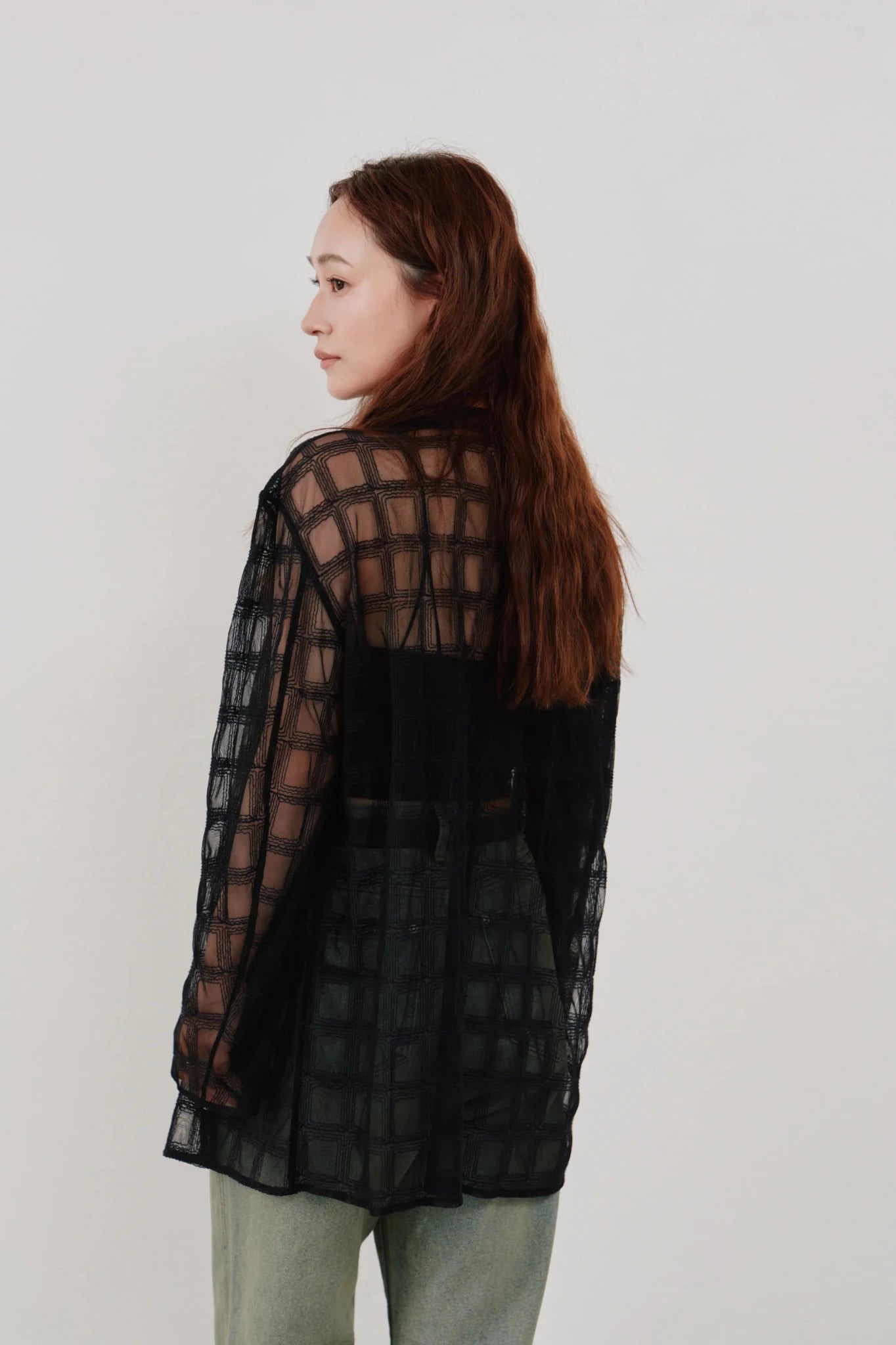 【Hella 2026 SPRING/SUMMER】embroidery check sheer jacket - Champdelarose