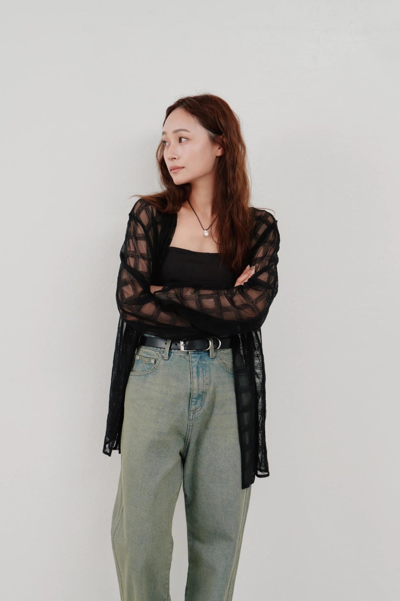 【Hella 2026 SPRING/SUMMER】embroidery check sheer jacket - Champdelarose