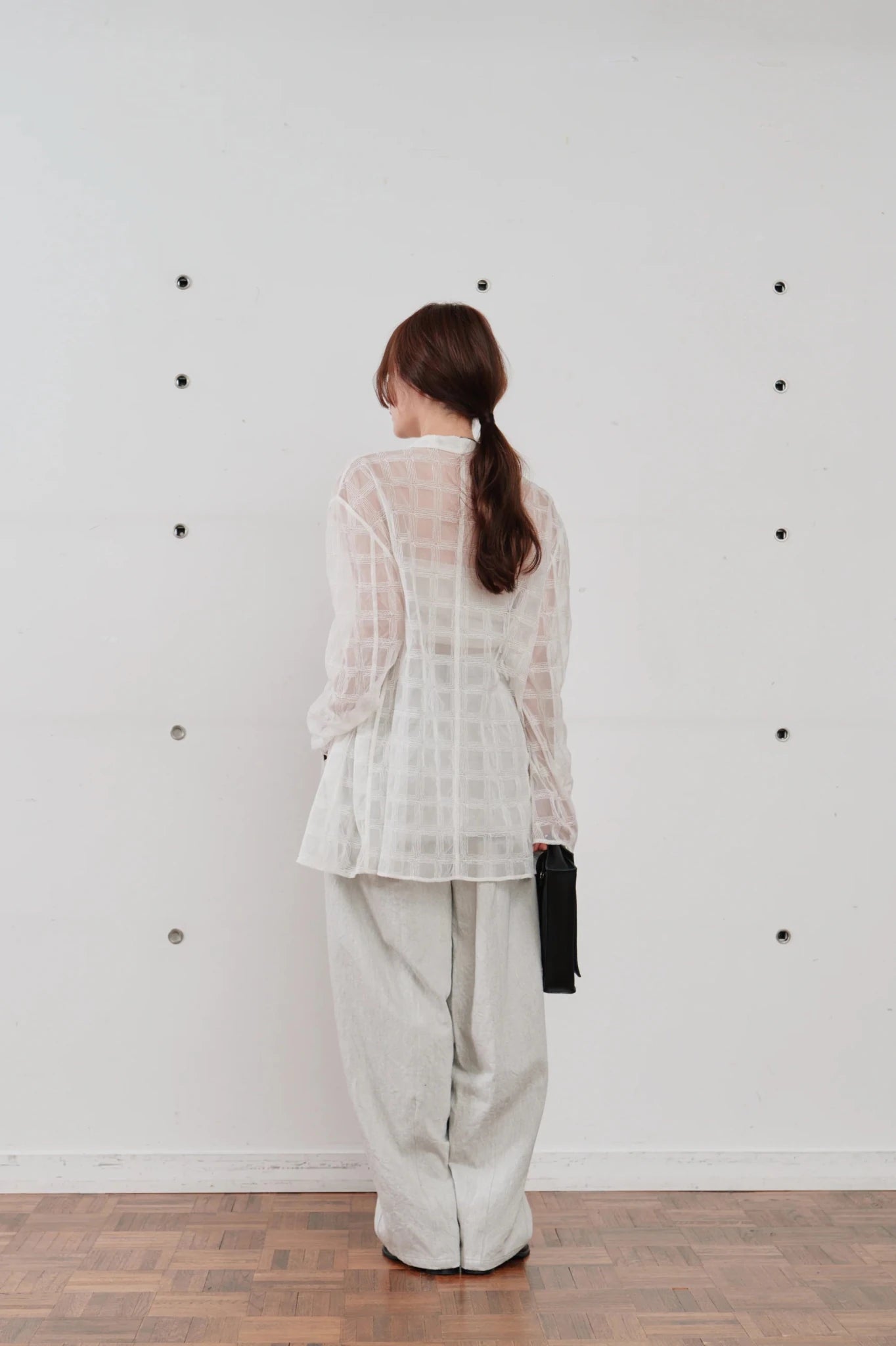 【Hella 2026 SPRING/SUMMER】embroidery check sheer jacket - Champdelarose