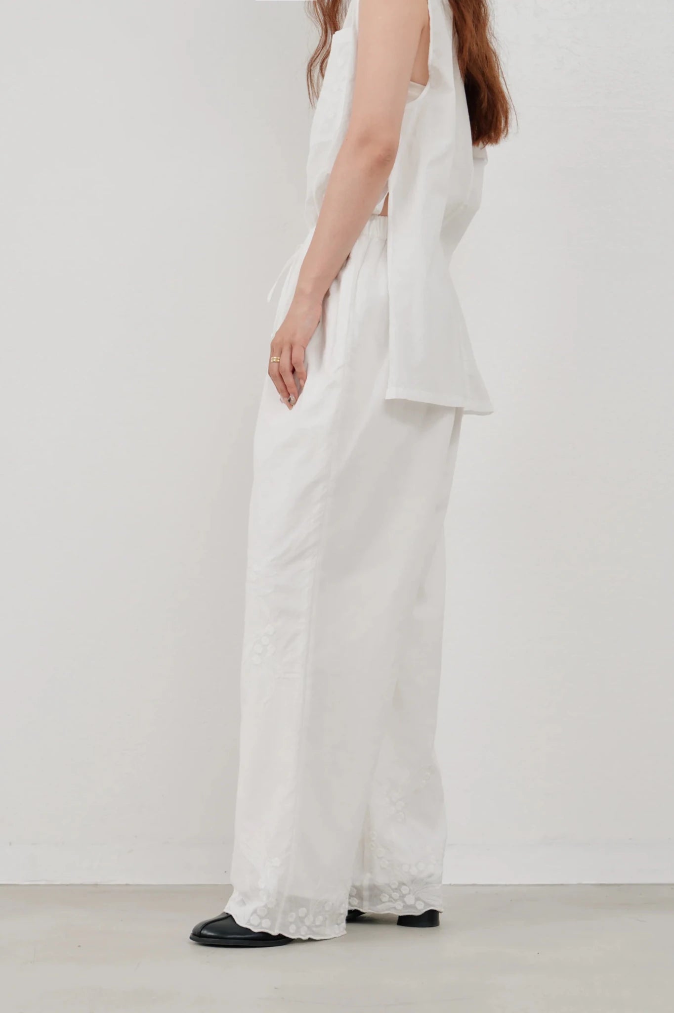 【Hella 2026 SPRING/SUMMER】embroidery easy pants - Champdelarose