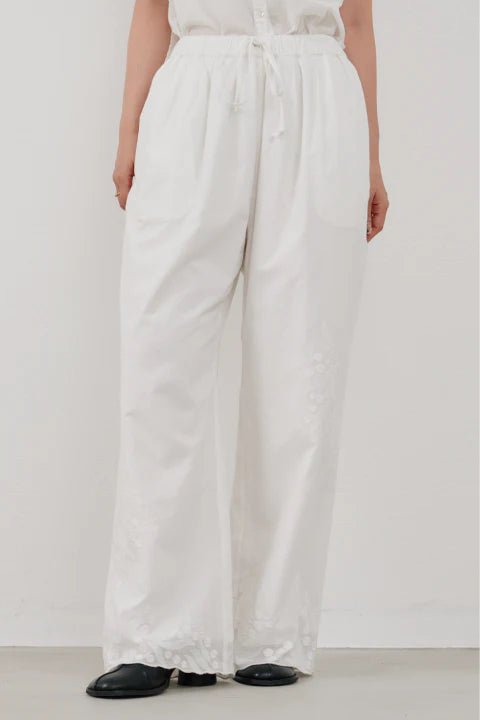 【Hella 2026 SPRING/SUMMER】embroidery easy pants - Champdelarose
