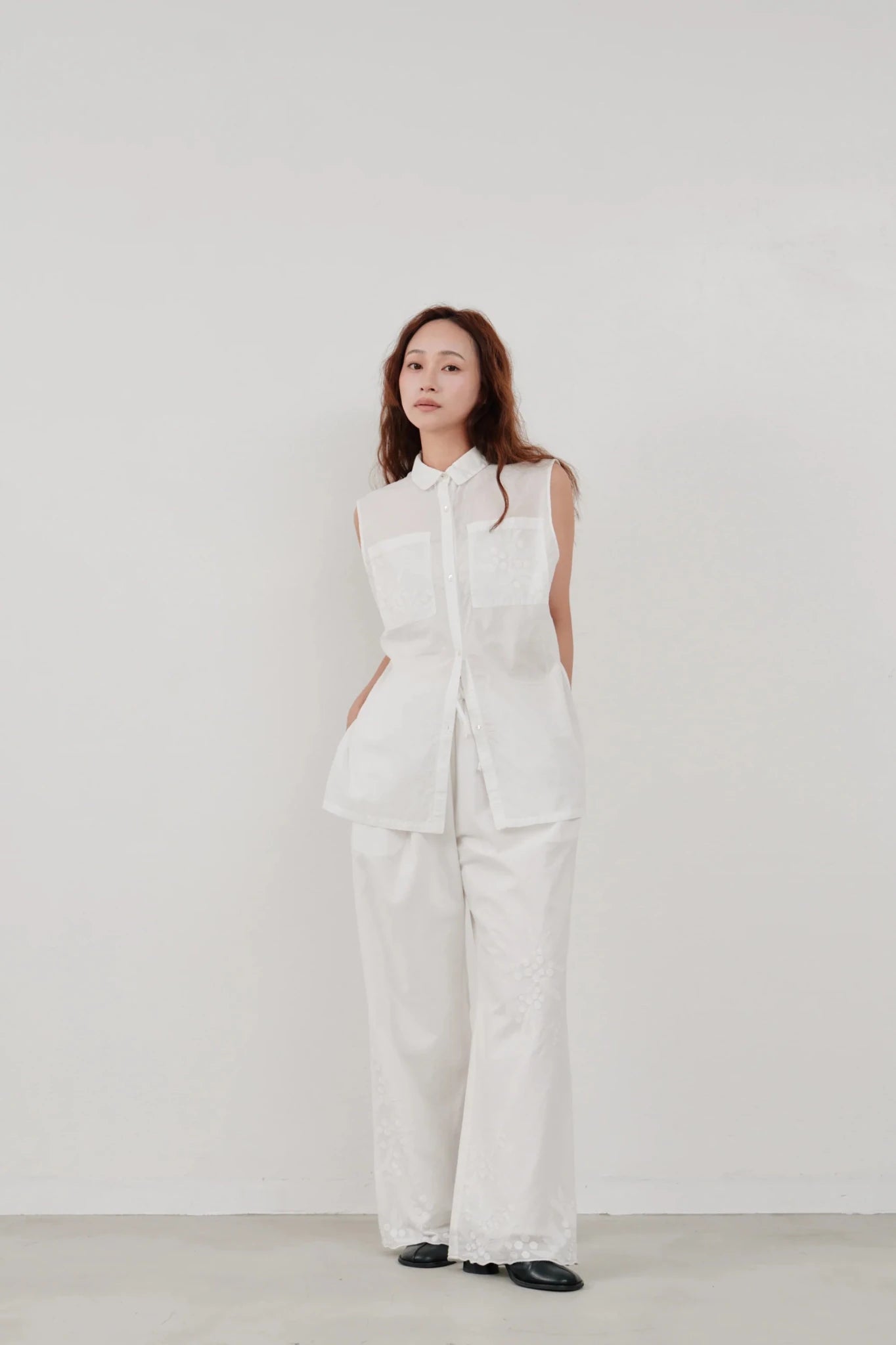 【Hella 2026 SPRING/SUMMER】embroidery easy pants - Champdelarose