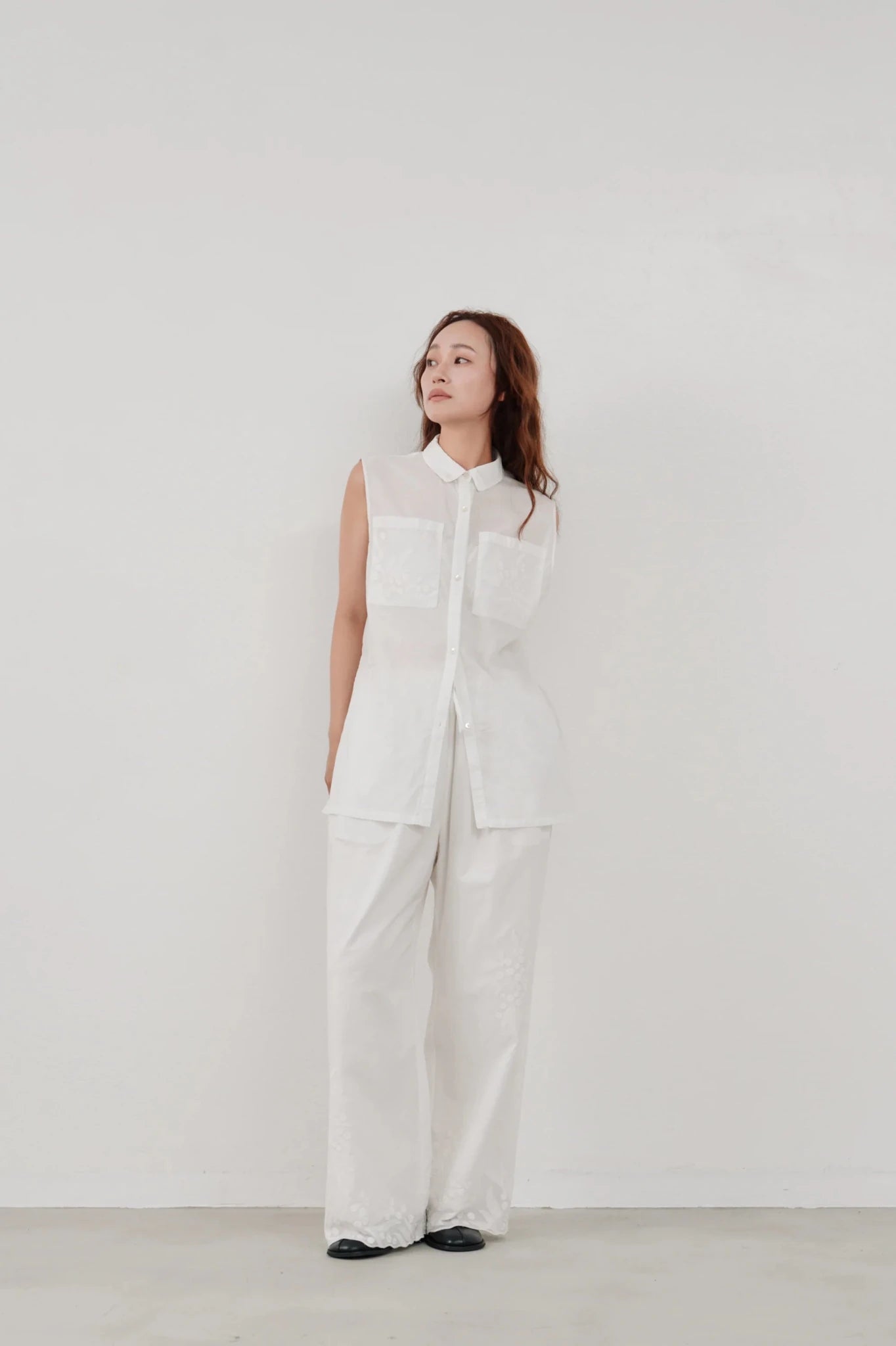 【Hella 2026 SPRING/SUMMER】embroidery easy pants - Champdelarose