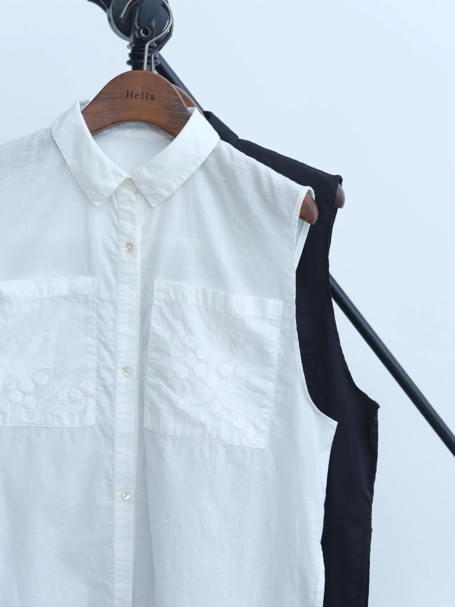 【Hella 2026 SPRING/SUMMER】embroidery pocket shirt - Champdelarose