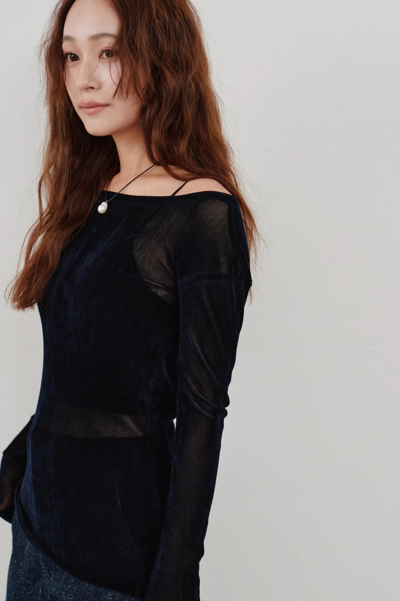 【Hella 2026 SPRING/SUMMER】flocky tulle top - Champdelarose