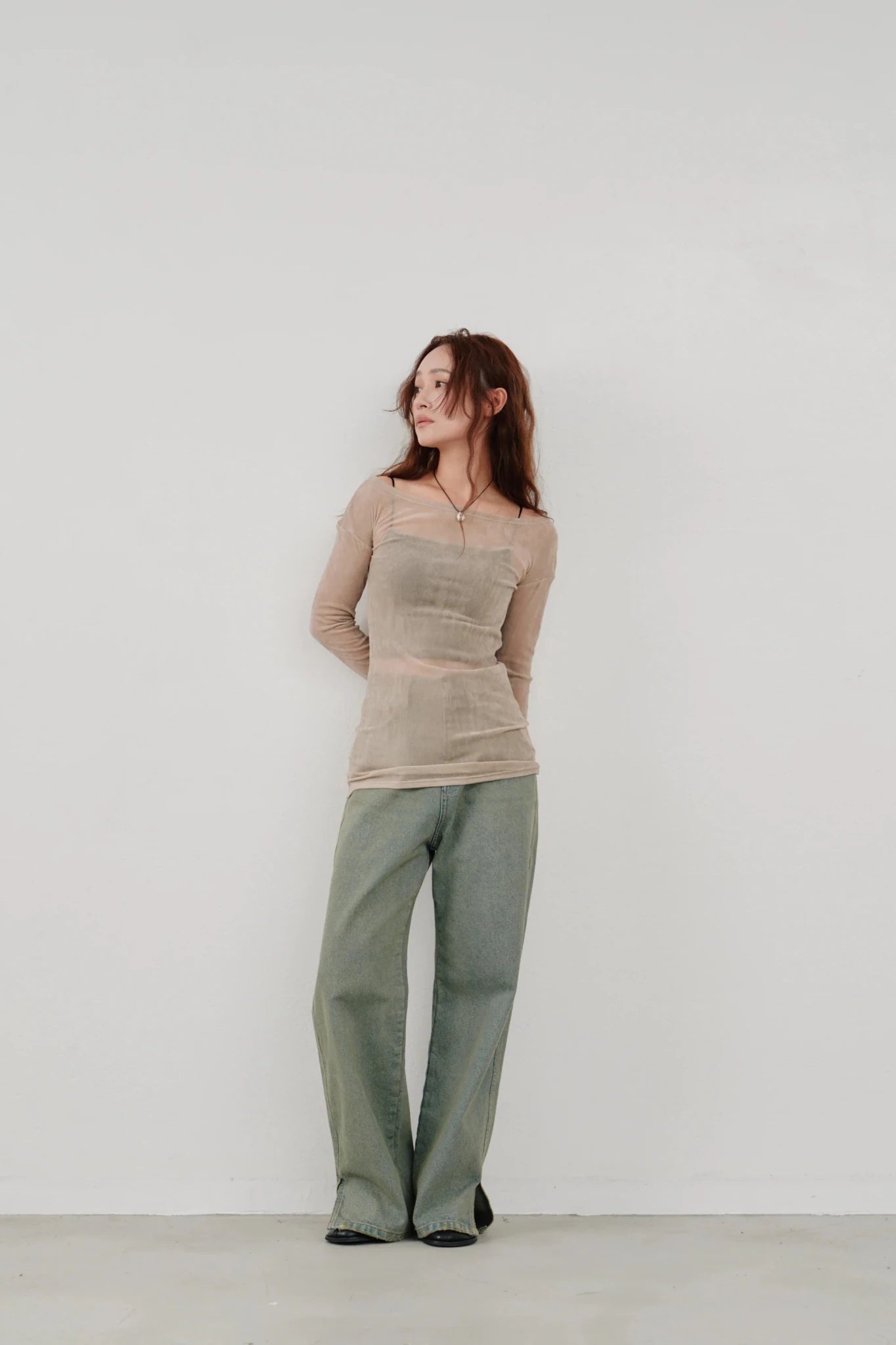 【Hella 2026 SPRING/SUMMER】flocky tulle top - Champdelarose
