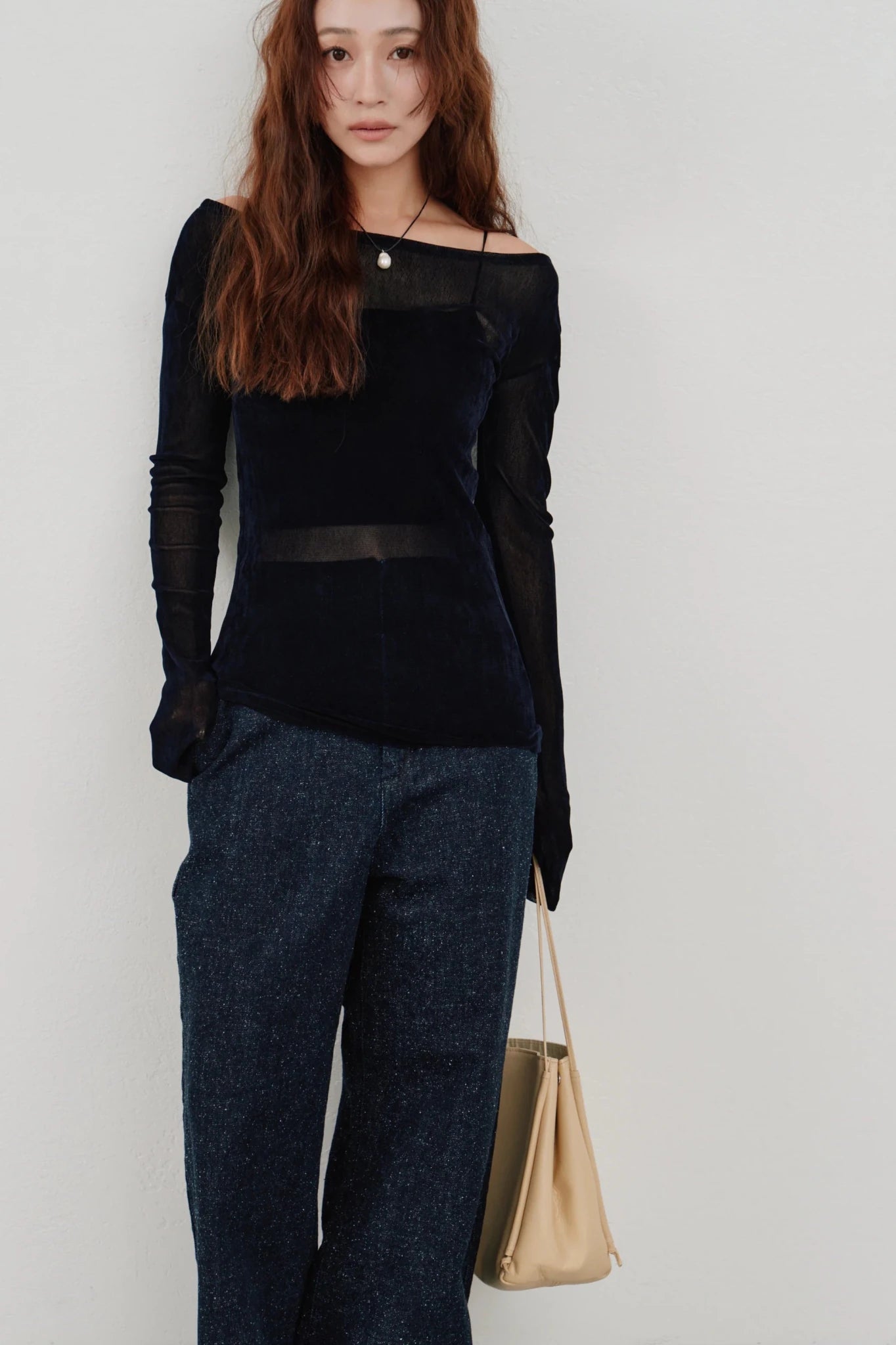 【Hella 2026 SPRING/SUMMER】flocky tulle top - Champdelarose
