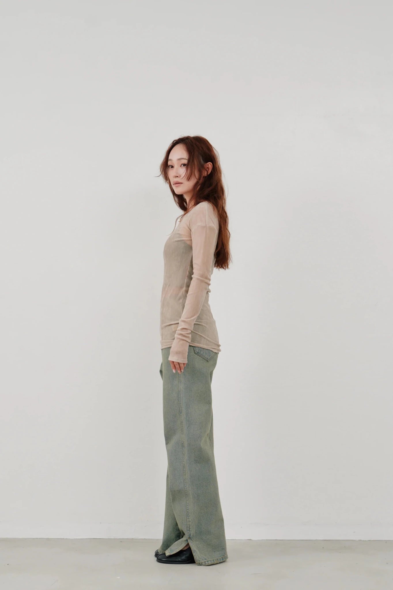 【Hella 2026 SPRING/SUMMER】flocky tulle top - Champdelarose